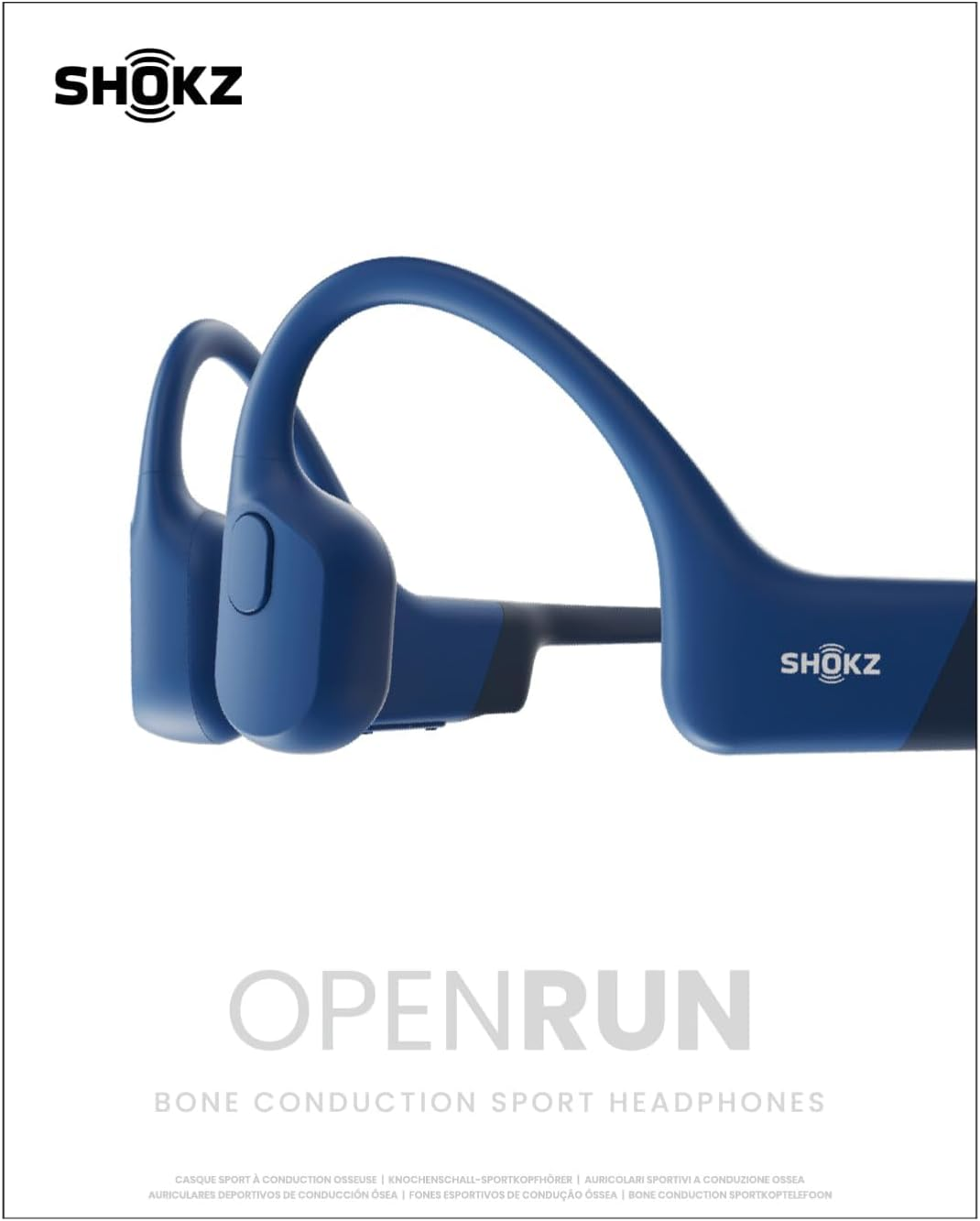 Shokz Openrun Wireless Open-Ear Headset, Blue image number 4