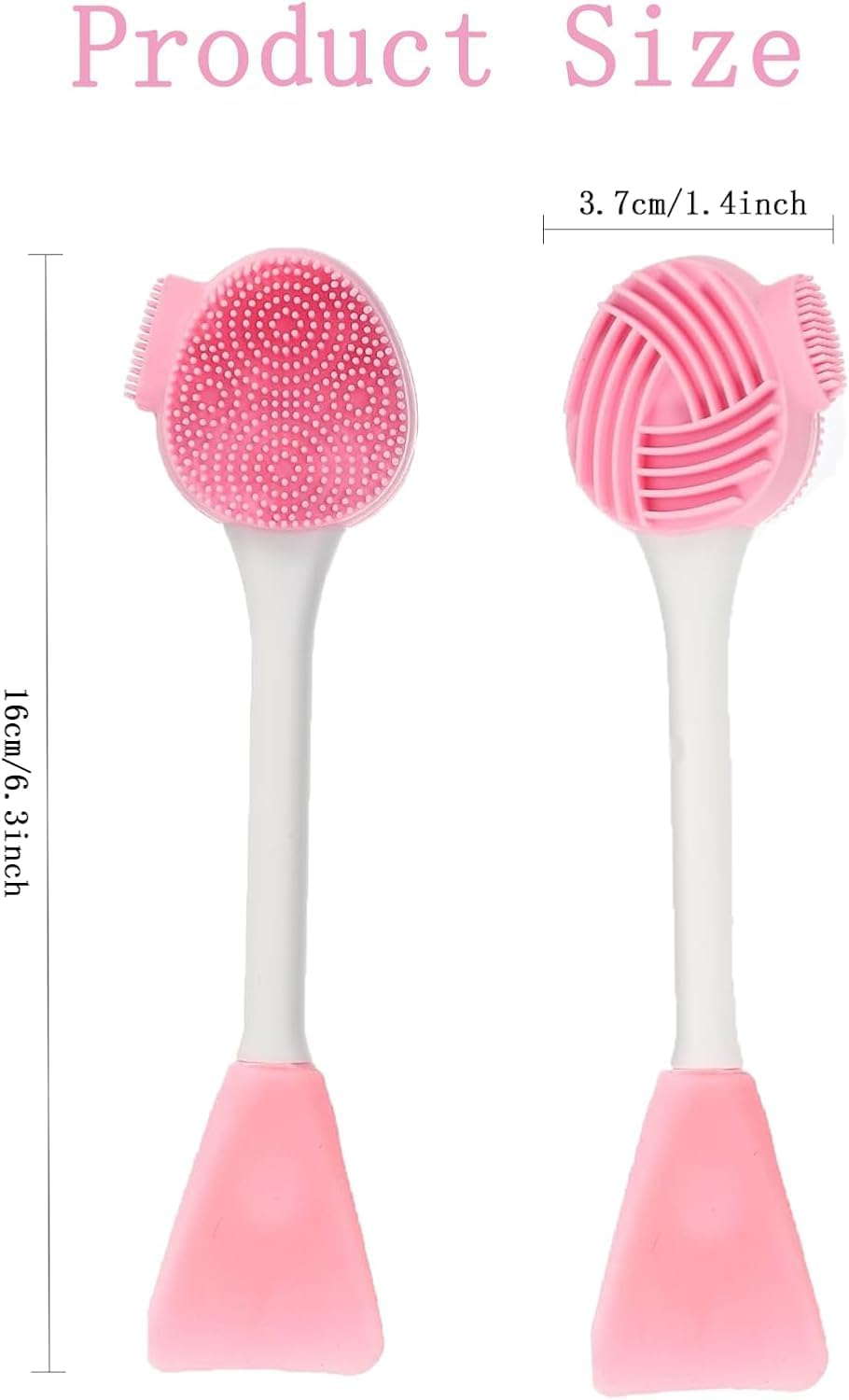Yangshengyi Silicone Face Scrubbers Face Mask Brushes, 2Pcs Silicone Facial Cleansing Brush with 3 Designs, Face Mask Brush Face Mask Applicator Exfoliating Lip Brush Facial Cleansing Brushes with Bristles image number 5