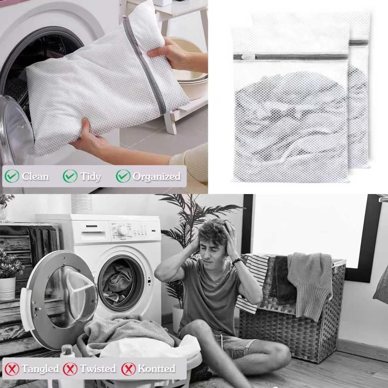 Laundry Bag, 4 Pcs Mesh Laundry Bags for Delicates, Washing Bag for Underwear, Bra, Socks, 12 X 16 Inches image number 3