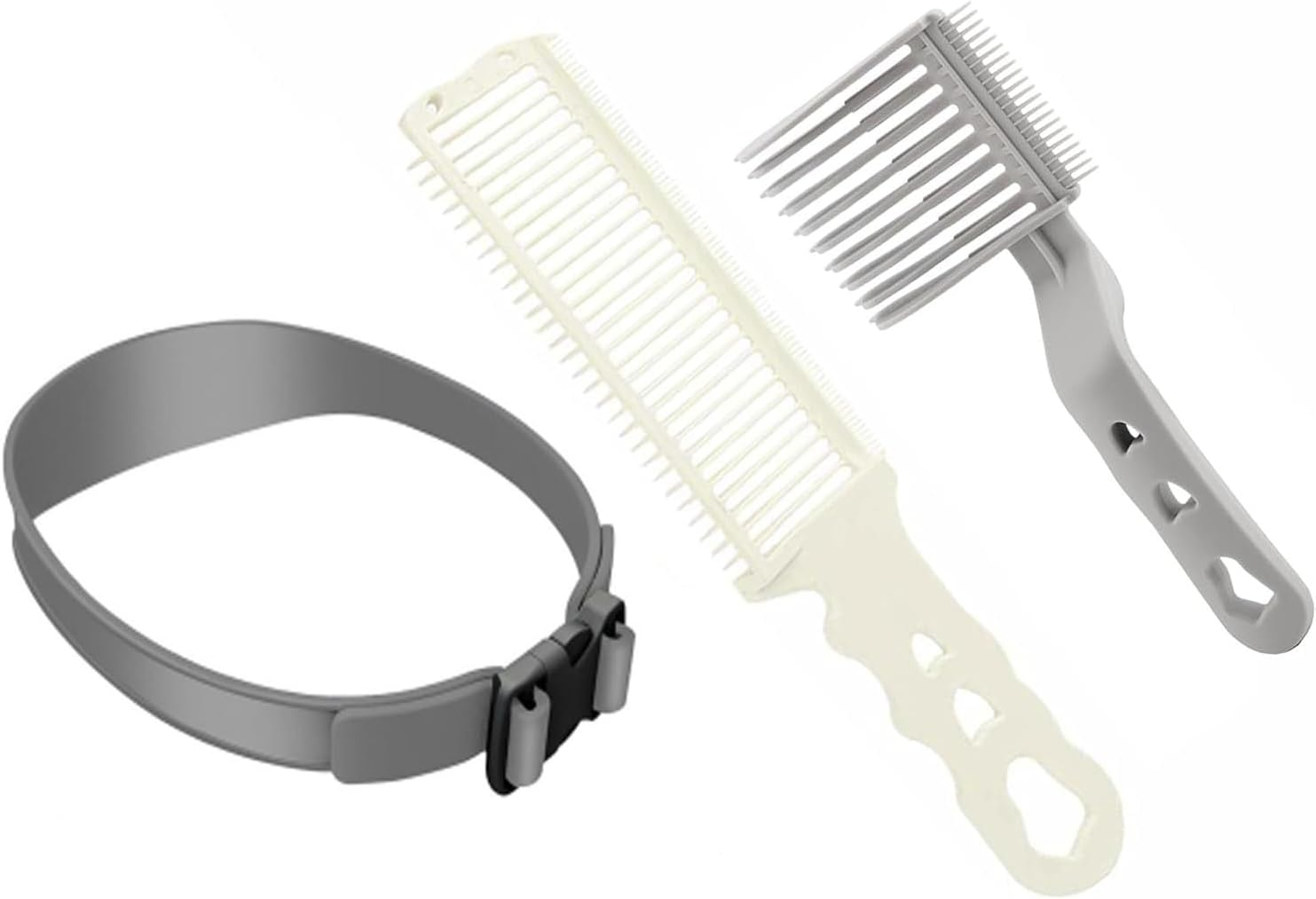 3Pcs Hair Trimming Fade Guide with Fade Comb,Barber Fade Comb Barber Combs with Fade Hair Trimming Guide,Fade Comb Barber Cutting Comb,Fade Comb Blend Comb with Hair Trimming Fade Guide for Men,Grey image number 2