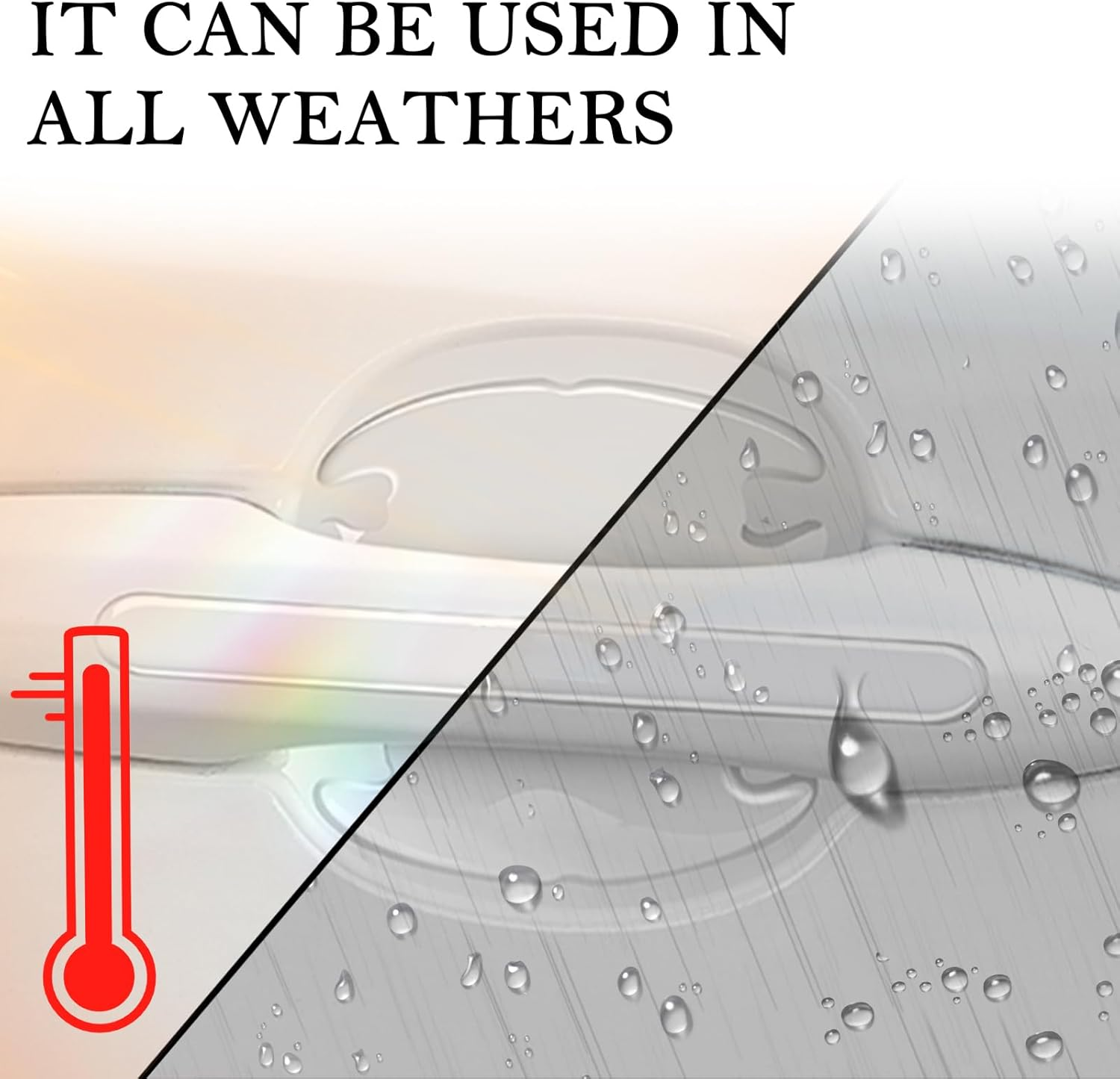 4PCS Car Door Handle Protectors 4PCS Car Door Handle Cup Protector Kit,Pvc Car Door Handle Scratch Protector for Scratches as Car Decorations,Universal Car Door Handle Scratch Protector (Transparent) - Carbon Fiber image number 4