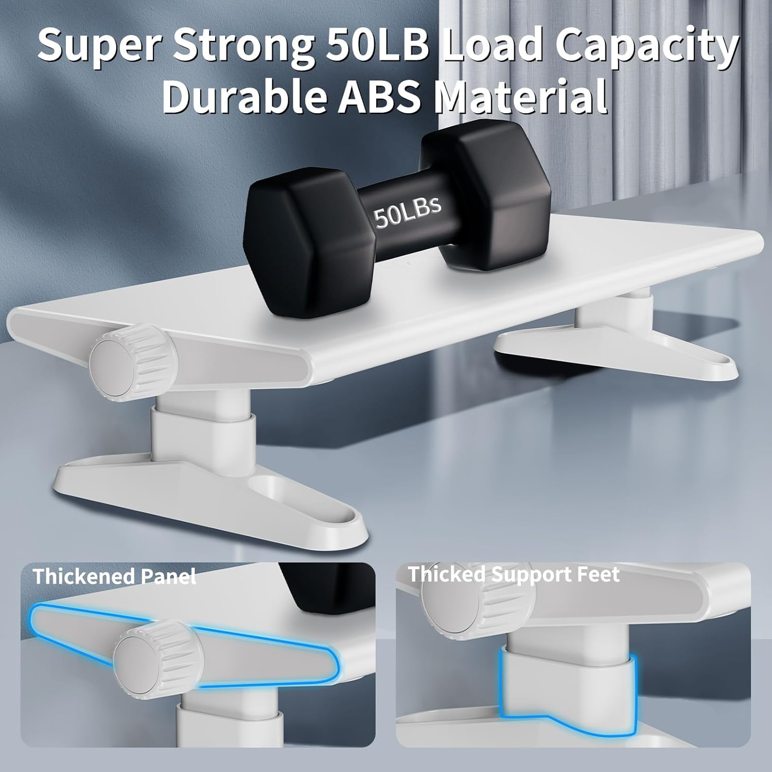 Computer Monitor Stand Riser for Desk, 12-16 Cm Freely Height Adjustable with Cellphone Holder, XICEN Multi-Purpose Desktop Organizer Monitor Stands Riser for Computer, Laptop, Printer, TV (White) image number 2