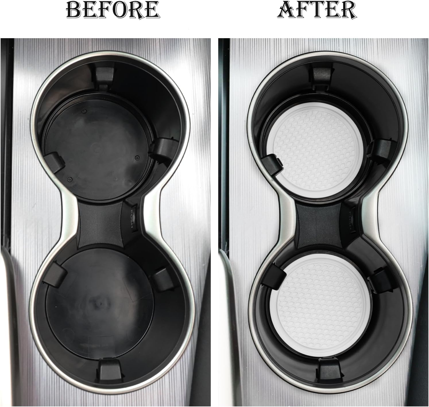 SINGARO Car Cup Coaster, 4PCS Universal Non-Slip Cup Holders Embedded in Ornaments Coaster, Car Interior Accessories, White image number 4