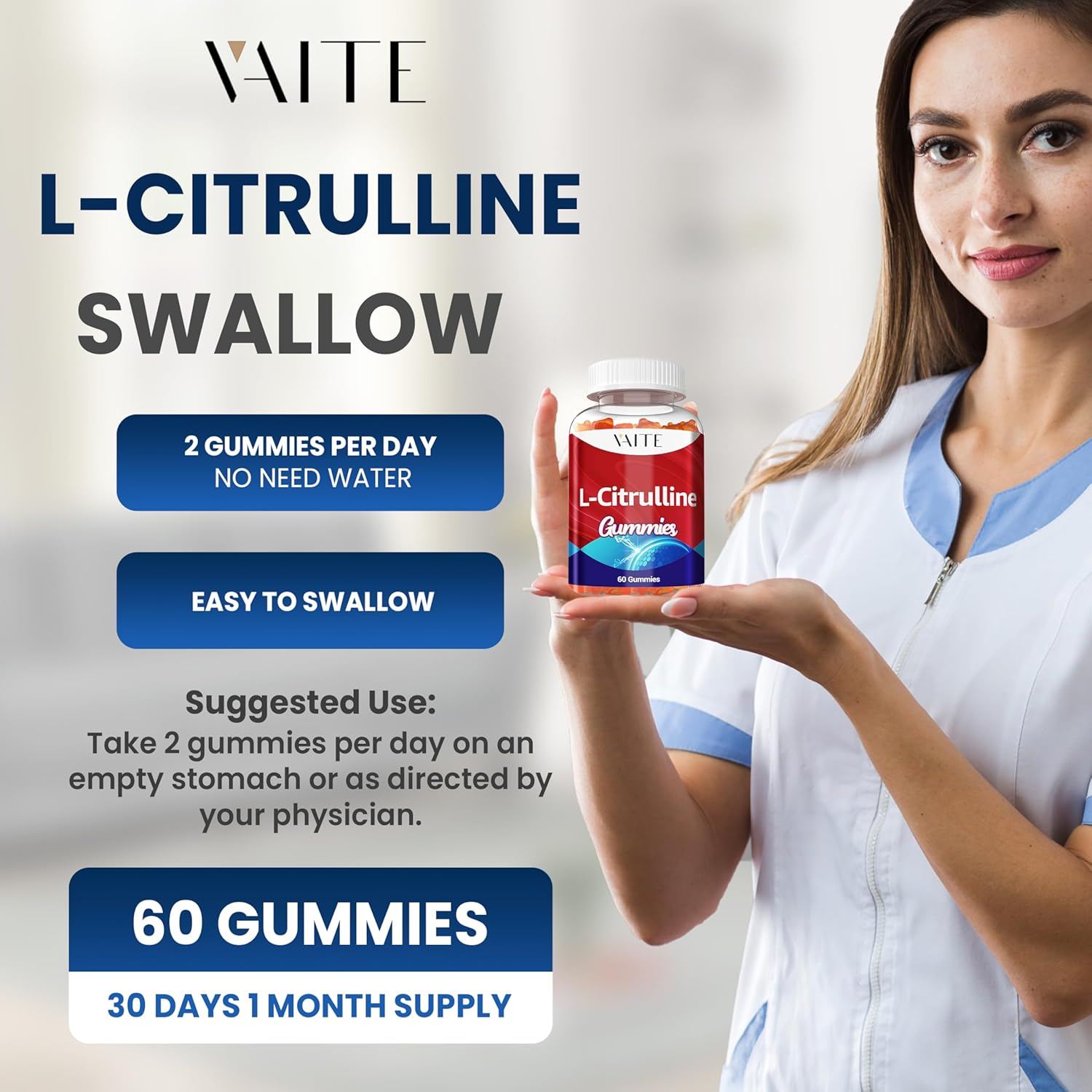 L Citrulline Gummies for Men - Powerful Vasodilator with Calcium, 1600Mg per Serving, Extra Strength, Boosts Nitroxyl and Nitric Oxide Production, Supports Energy and Endurance, 60 Chewable Gummy image number 3