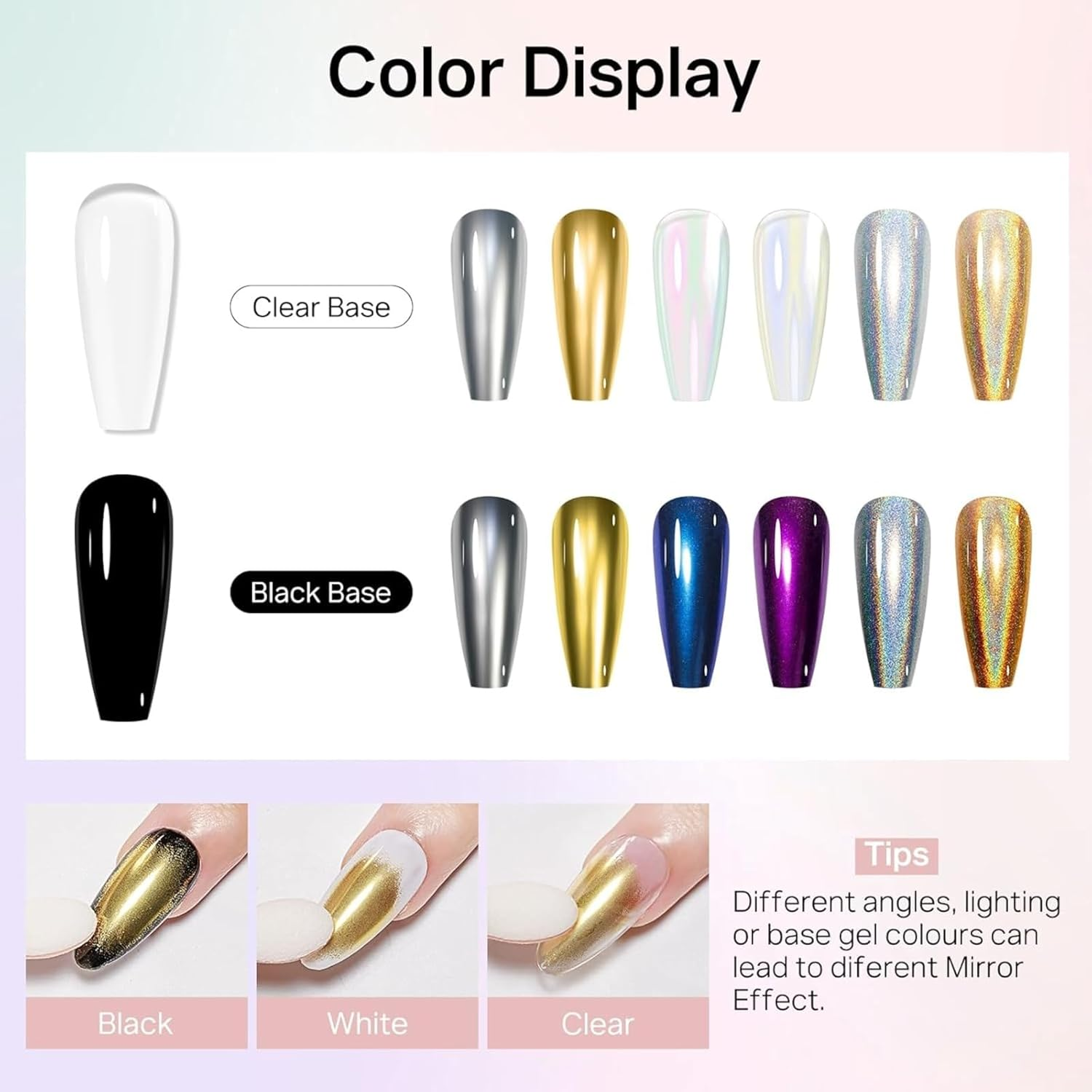 Solid Magic Mirror Powder, Mirror Powder, 6-Color Powder, Iridescent Mermaid Glitter Pearl, Suitable for ， Pigments, Aurora Gold (6-Color Solid Powder) image number 6