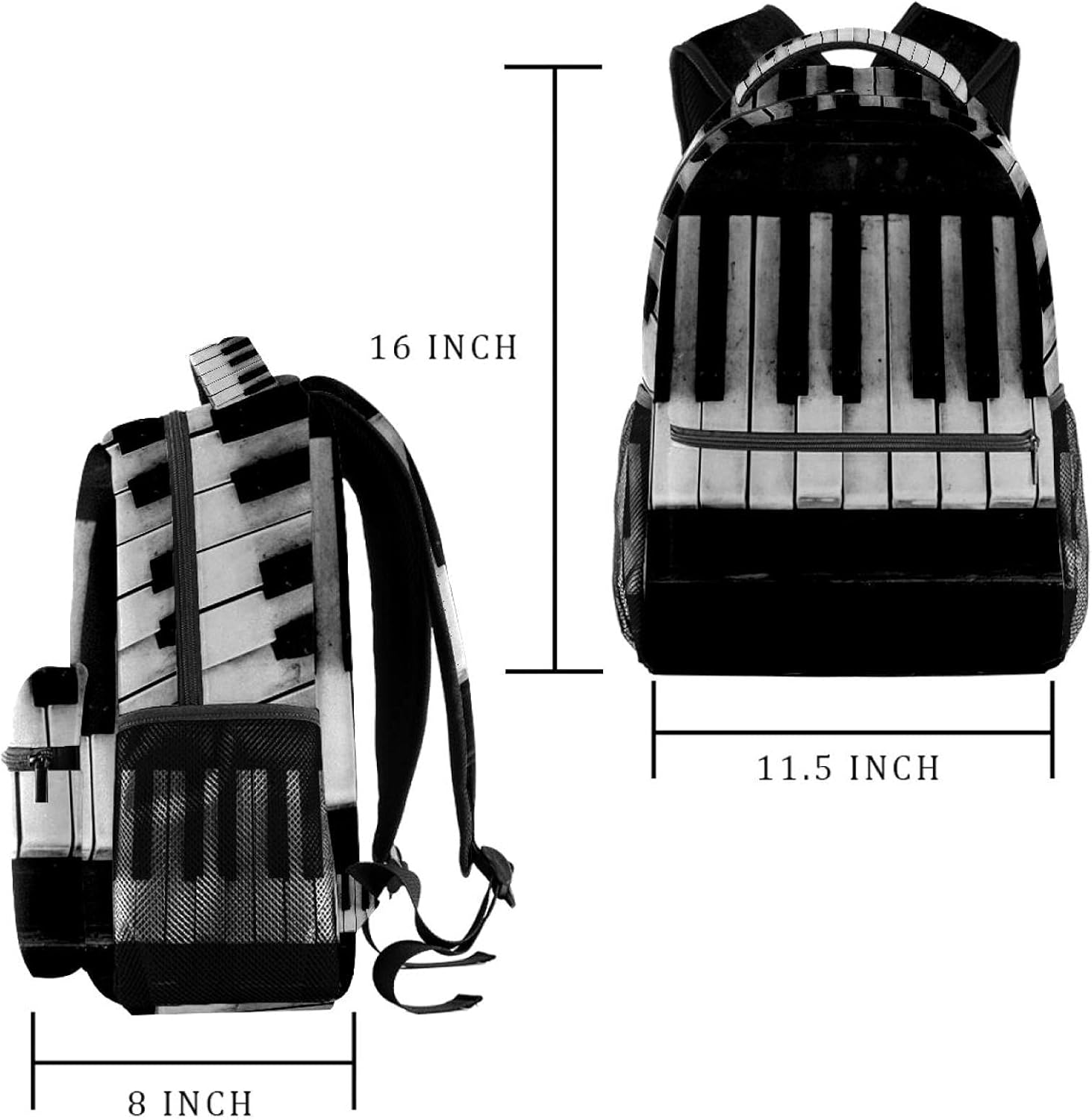 Piano Backpack Students Shoulder Bags Travel Bag College School Tote Backpacks image number 3