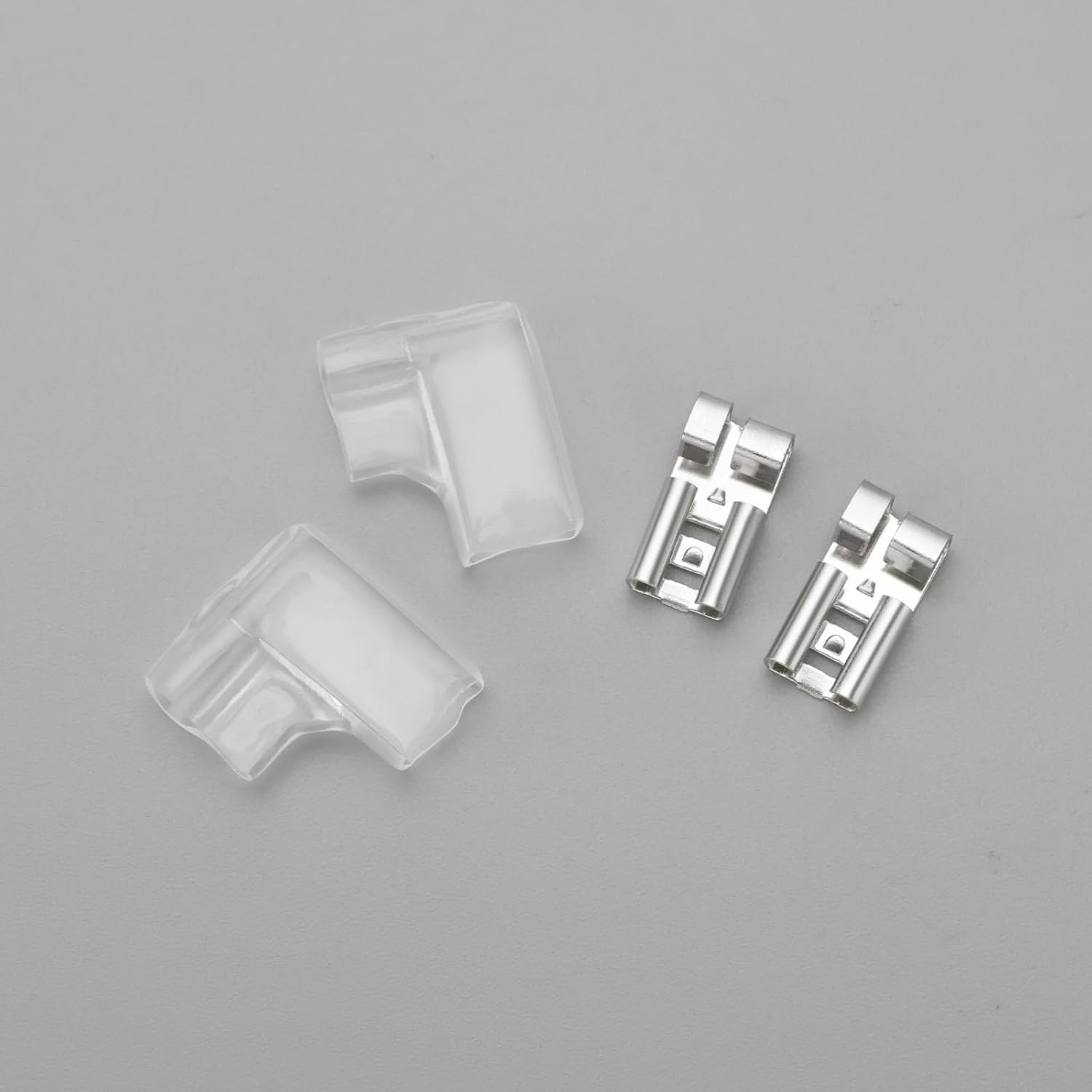 Be in Your Mind 100Pcs 4.8Mm Right Angle Female Spade Crimp Terminals with 100Pcs PVC Insulating Sleeves Fits Wire Size 14-22 Awg/0.3Mm to 2.0Mm for Equipment Switch image number 4