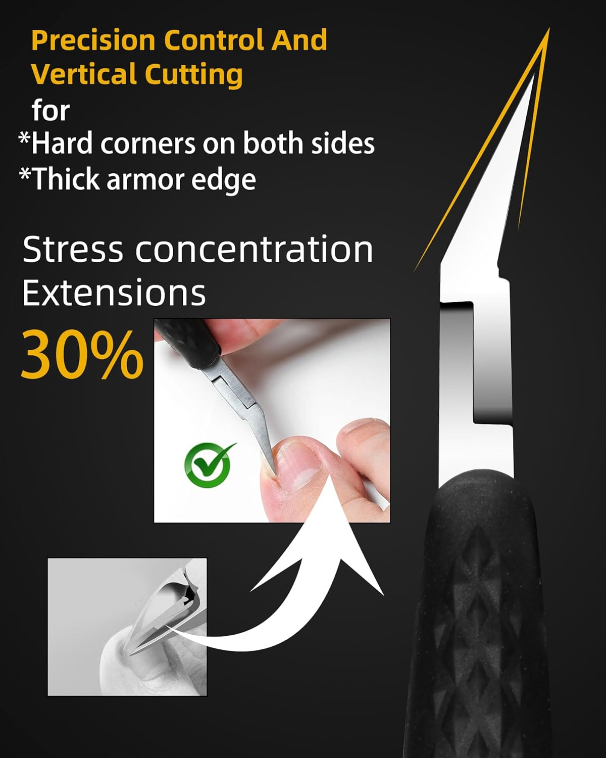 EBEWANLI Ingrown Toenail Clippers, Slanted Straight Blade Toe Nail Clippers for Ingrown Nails or Fingernail, Stainless Steel Nail Scissors Cutter, Angled Nail Nippers for Seniors, Men, Women image number 2