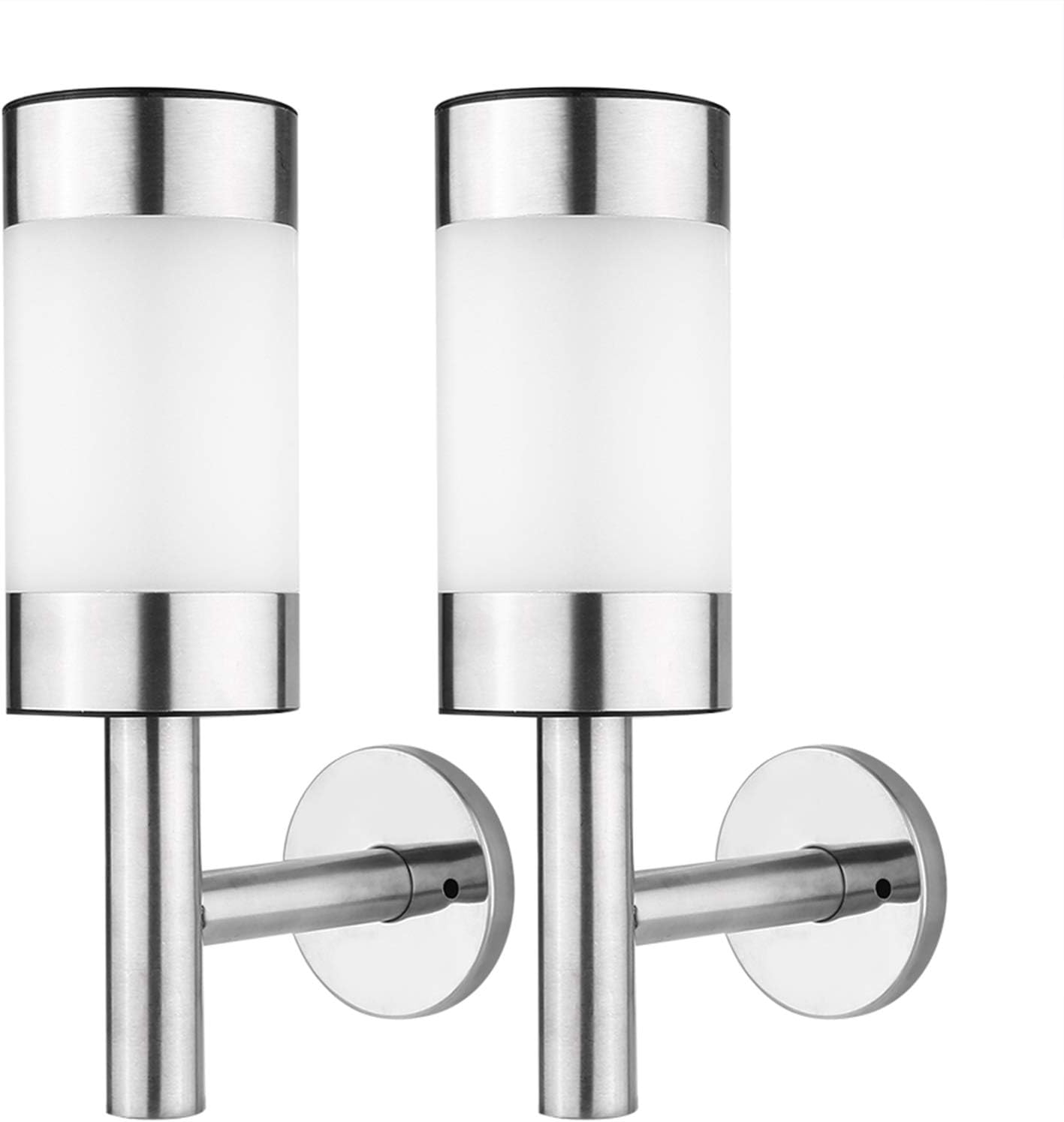 Solar Powered Landscape Spotlight 2 Pack Stainless Steel Waterproof Outdoor LED Light for Garden Yard Porch Driveway Walkway Pool Suitable for Pathway Garage Lawn Decoration image number 1