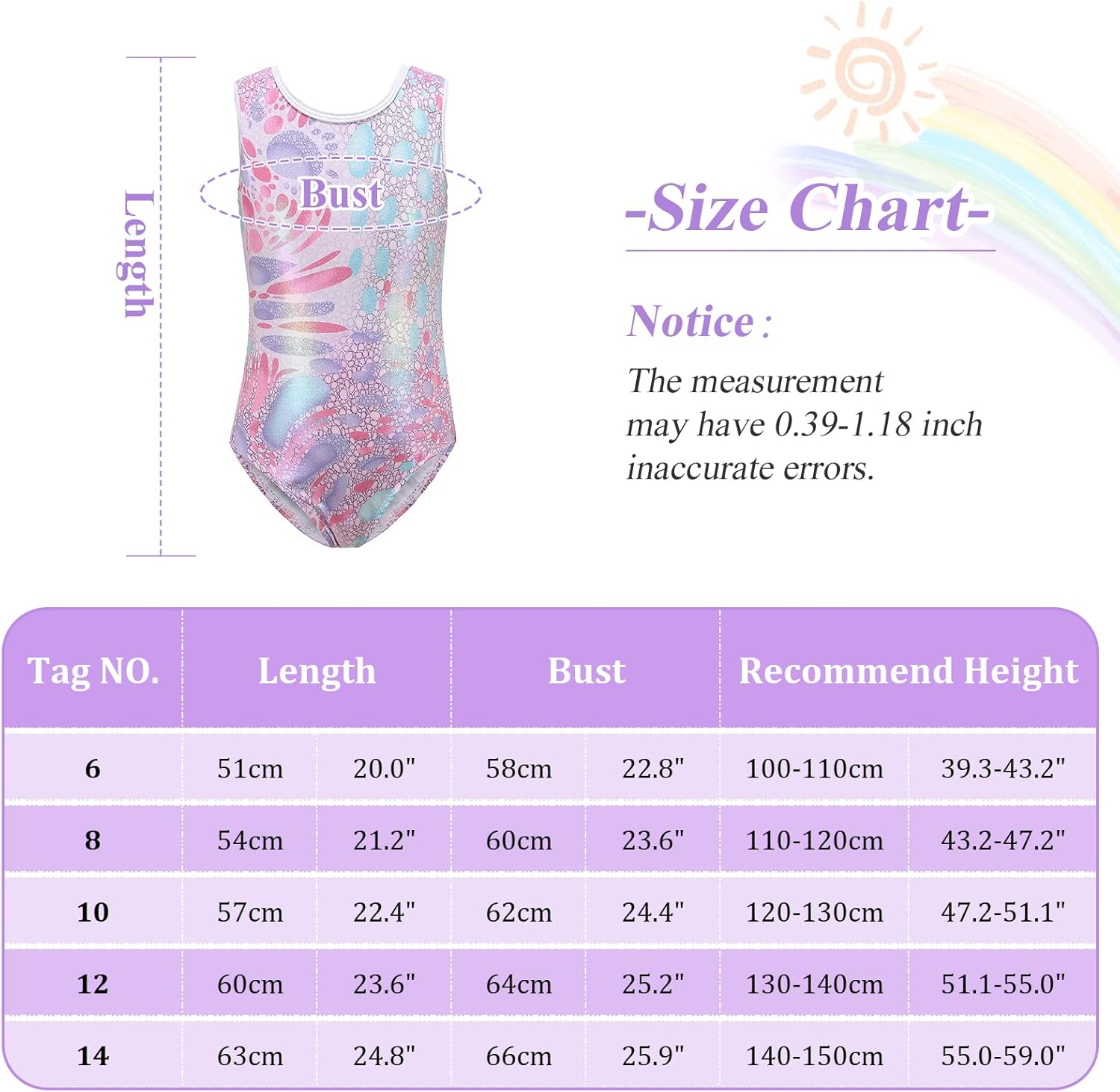 KEOYA Gymnastics Leotards for Girls Gradient Color Sparkle Dance Leotard Sleeveless Dancewear Athletic Ballet Leotards Kids image number 3