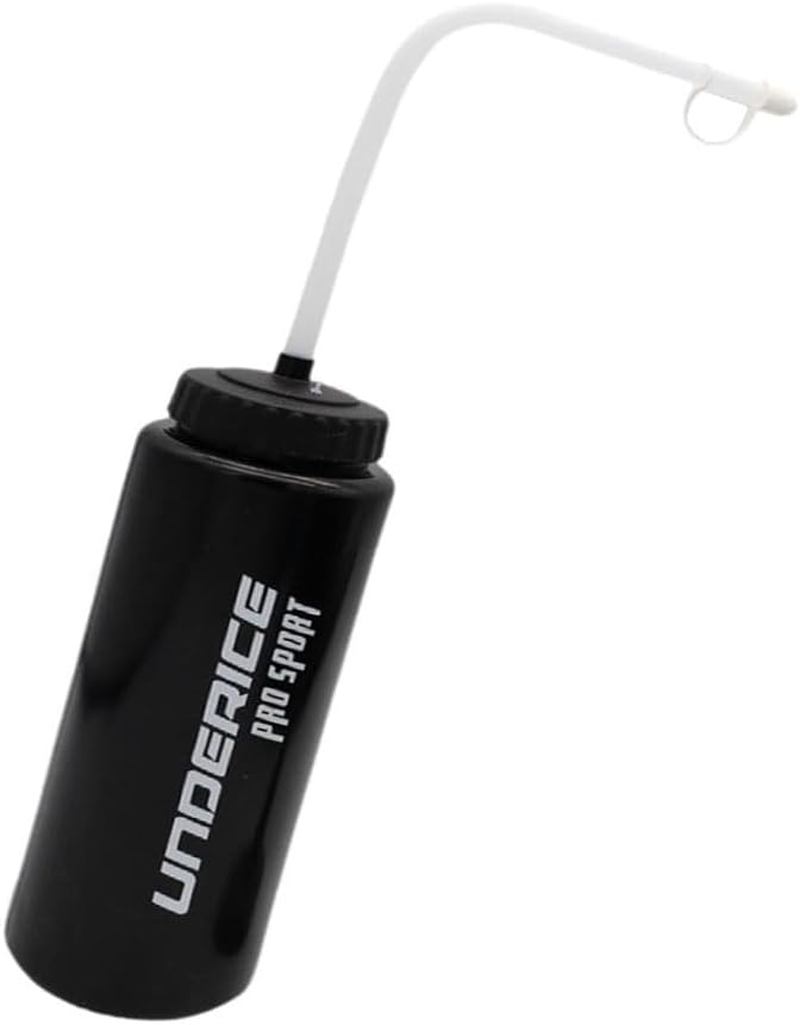 THJOPOKEEL 1 Liter Sports Water Bottle W/Long Straw Hockey Lacrosse Water Bottle with Straw BPA Free Easy Squeeze Plastic Use W/Sport Helmet in Football Baseball Gym Yoga
