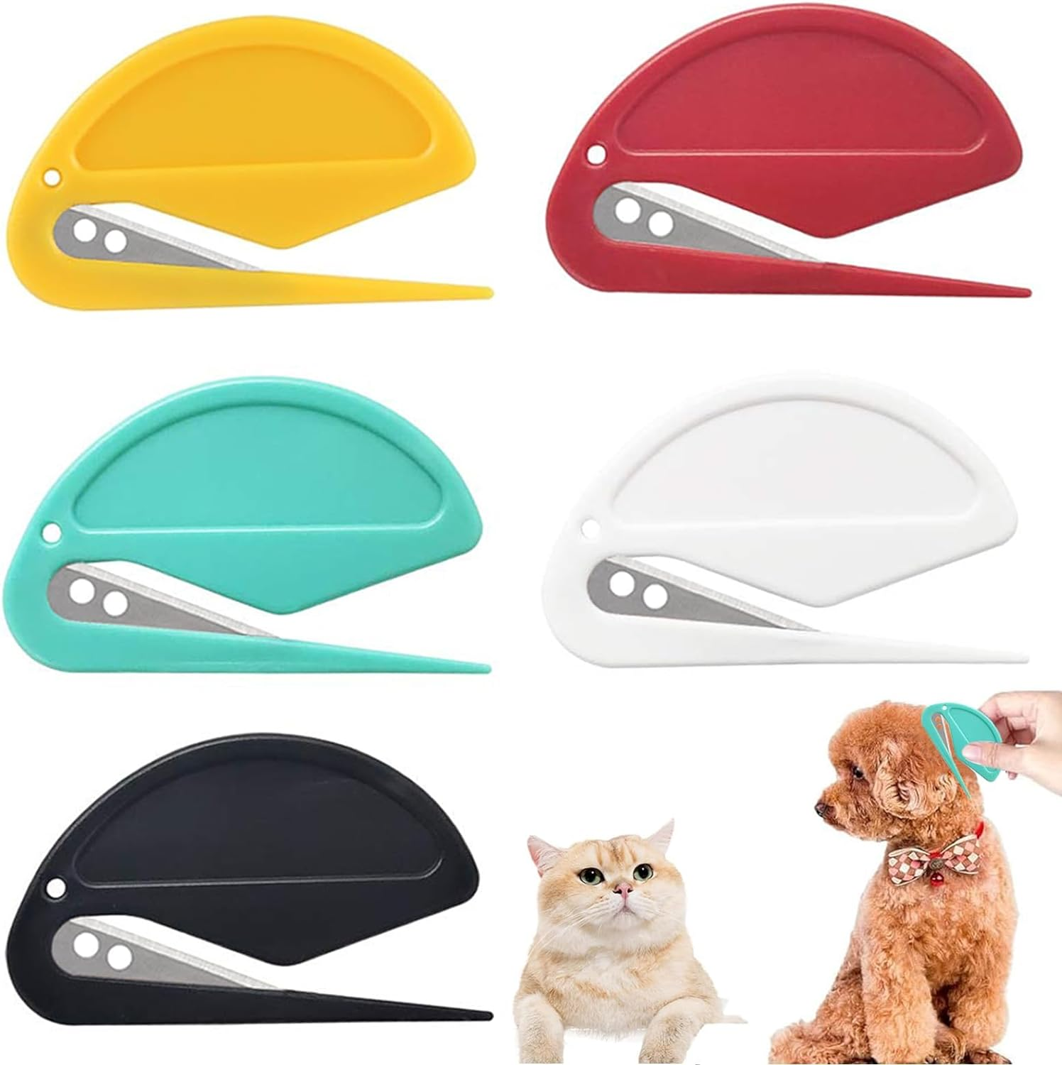 XICEN 5Pcs Knotting Comb for Cats, Pet Knotting Comb De Knotting Comb for Dog Pet Hair Removal Tool Cat Dog Grooming Comb Knot Remover Cat Knotting Comb