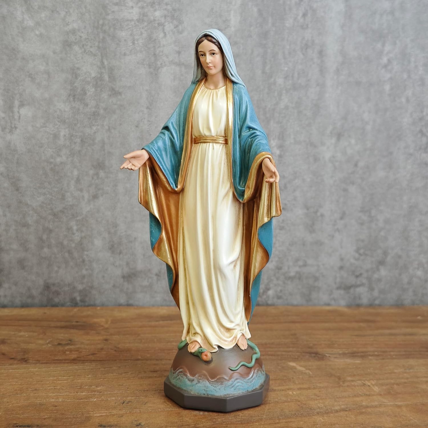BC Catholic Our Lady of Grace Statue, Holy Mother Virgin Mary Figure, Religious Gfit of Home Decor, 7 Inch H, Hand Painted by Buildclassic (Elegant) image number 2