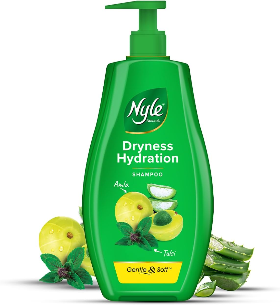 Nyle Naturals Silky and Smooth anti Hairfall Shampoo, with Tulsi and Amla, 800Ml, Green, (NYAM0800SNS01R) image number 6