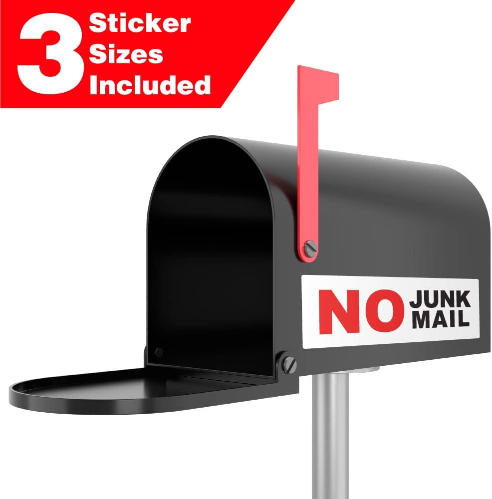 No Junk Mail Sticker Pack of 3 for Mailbox Postbox Doors image number 2