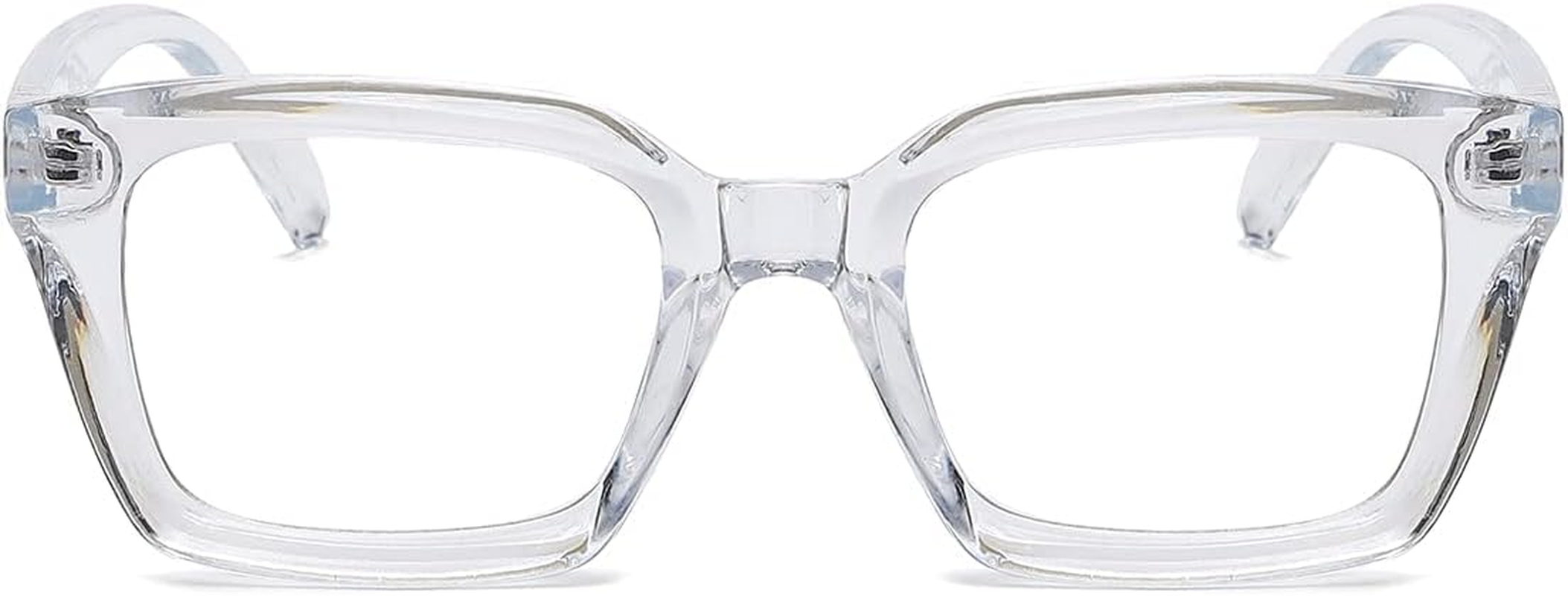 JOVAKIT Non  Glasses for Women Men Fashion Square Frame Eyeglasses - Blue image number 4