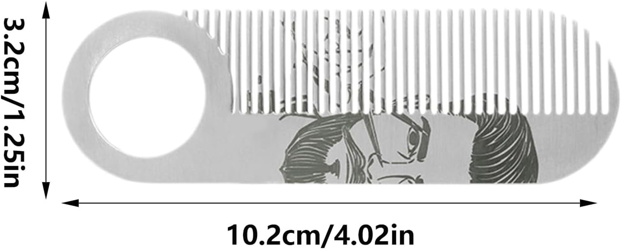 Small Beard Comb | Fine Tooth Mustache Brush | Ergonomic Hair Detailing Brush, Portable Men Accessories Styling Tools for Travel Home Outdoor - Silver image number 4