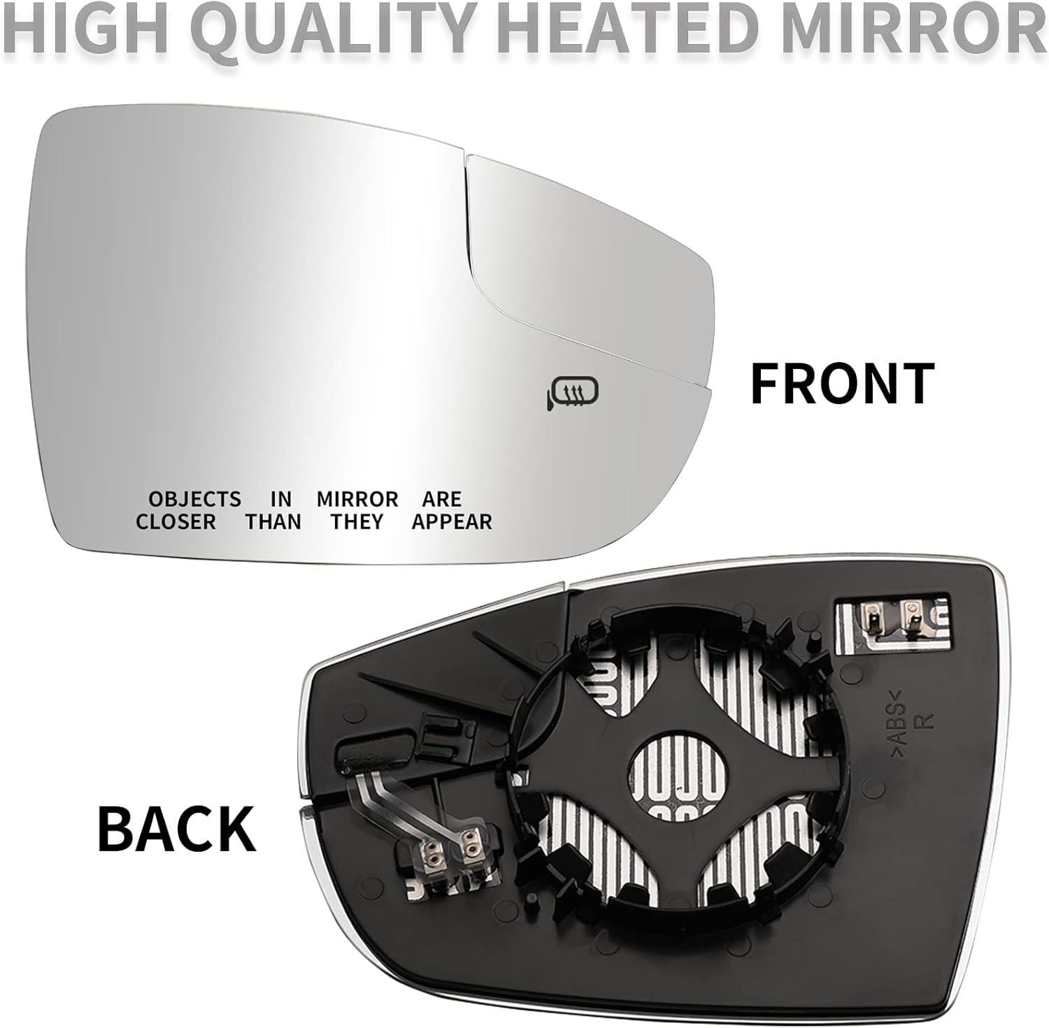 Right Side Mirror Replacement for 2012 2013 2014 2015 2016 2017 2018 Ford Focus Mirrors Glass - Convex Mirror Glass, Right Side Rear View Mirror with Heated
