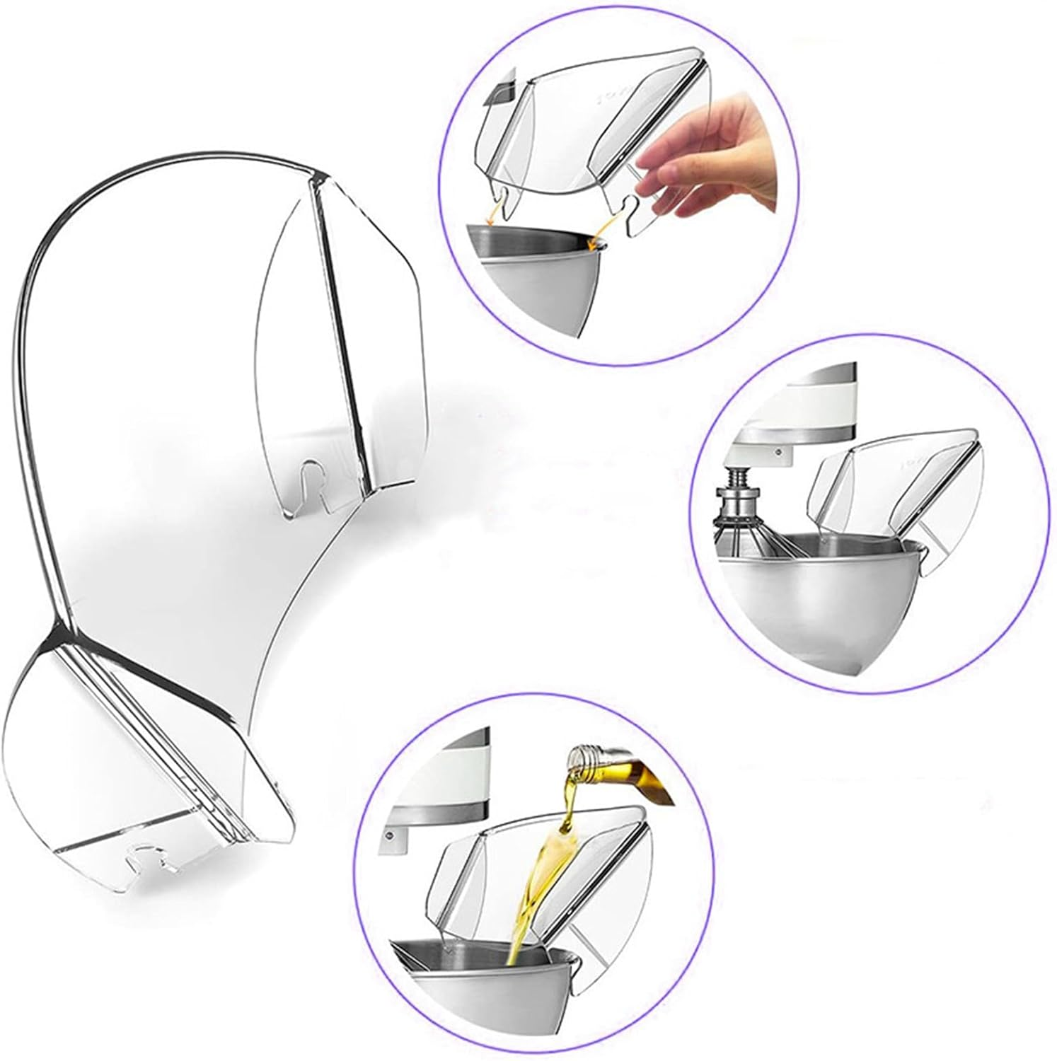 Pouring Cover for Mixing Bowl | Pouring Chute Attachments for Stand Mixer Bowl - Kitchen Cooking Appliance Accessories Dump Hoods for Indoor Restaurant Home