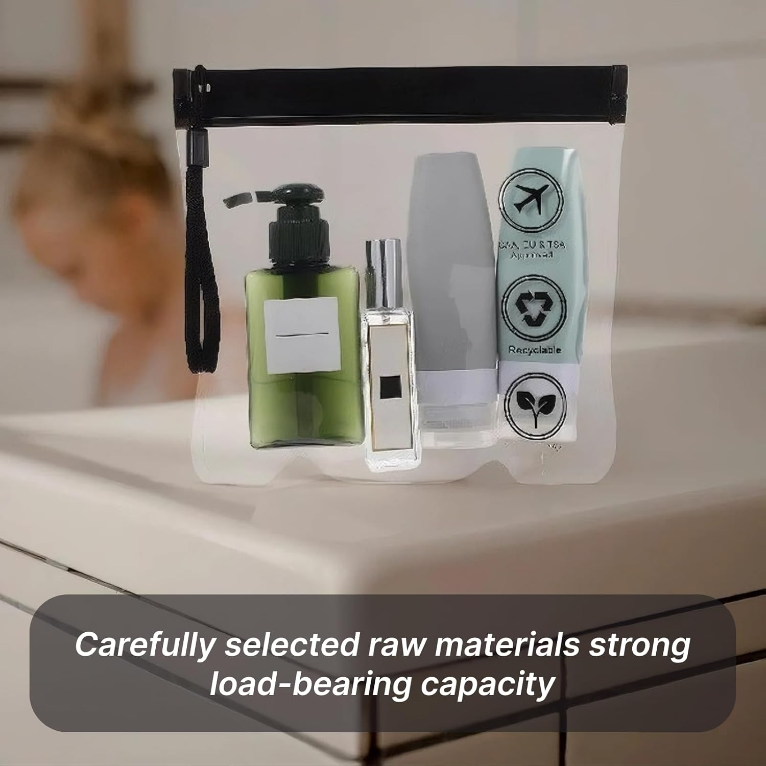 5Pcs TSA Approved Clear Toiletry Bags, Quart Size Travel Pouches for Liquids & Cosmetics, Leakproof & Resealable, Durable EVA Material, Ideal for Air Travel & Everyday Use image number 2