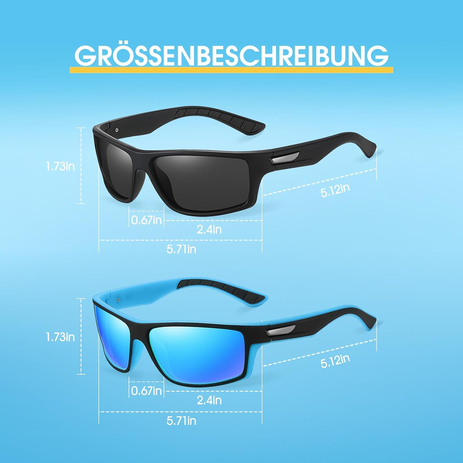 OJIRRU Polarised Sports Sunglasses for Men 2 Pack Fishing Running Cycling Golf Sunglasses for Men Women with UV Protection image number 4