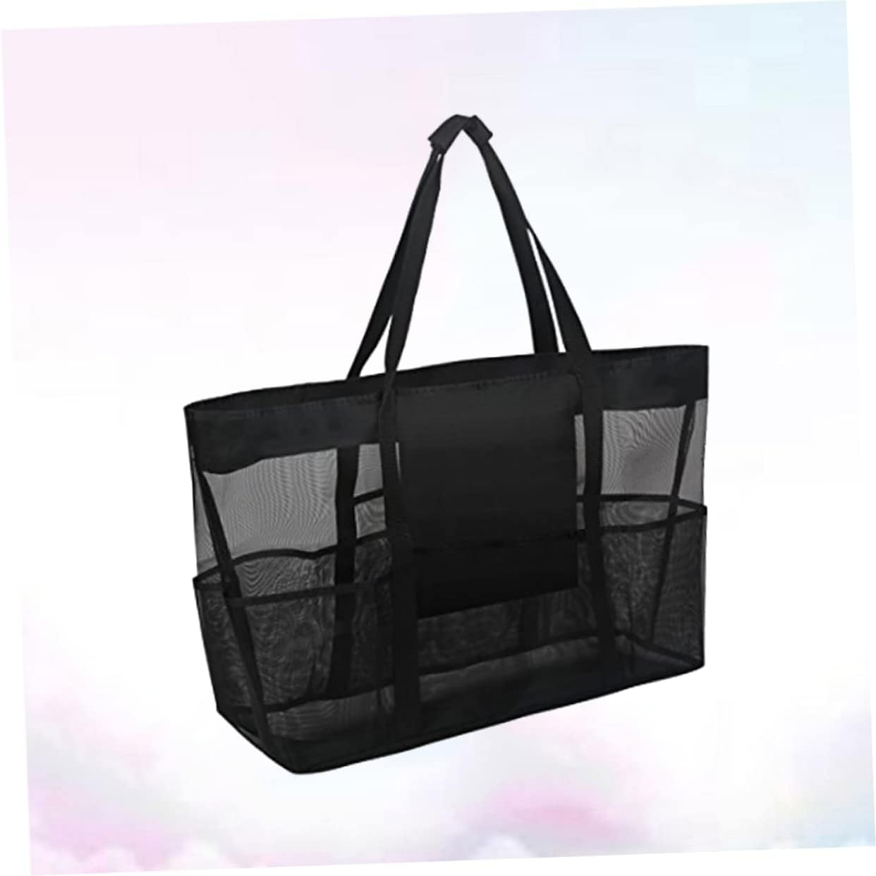 BESPORTBLE Mesh Bag for Travel Beach Toiletry Bag Handles Large Storage Pouch for Toys Laundry and Beach Gear image number 1