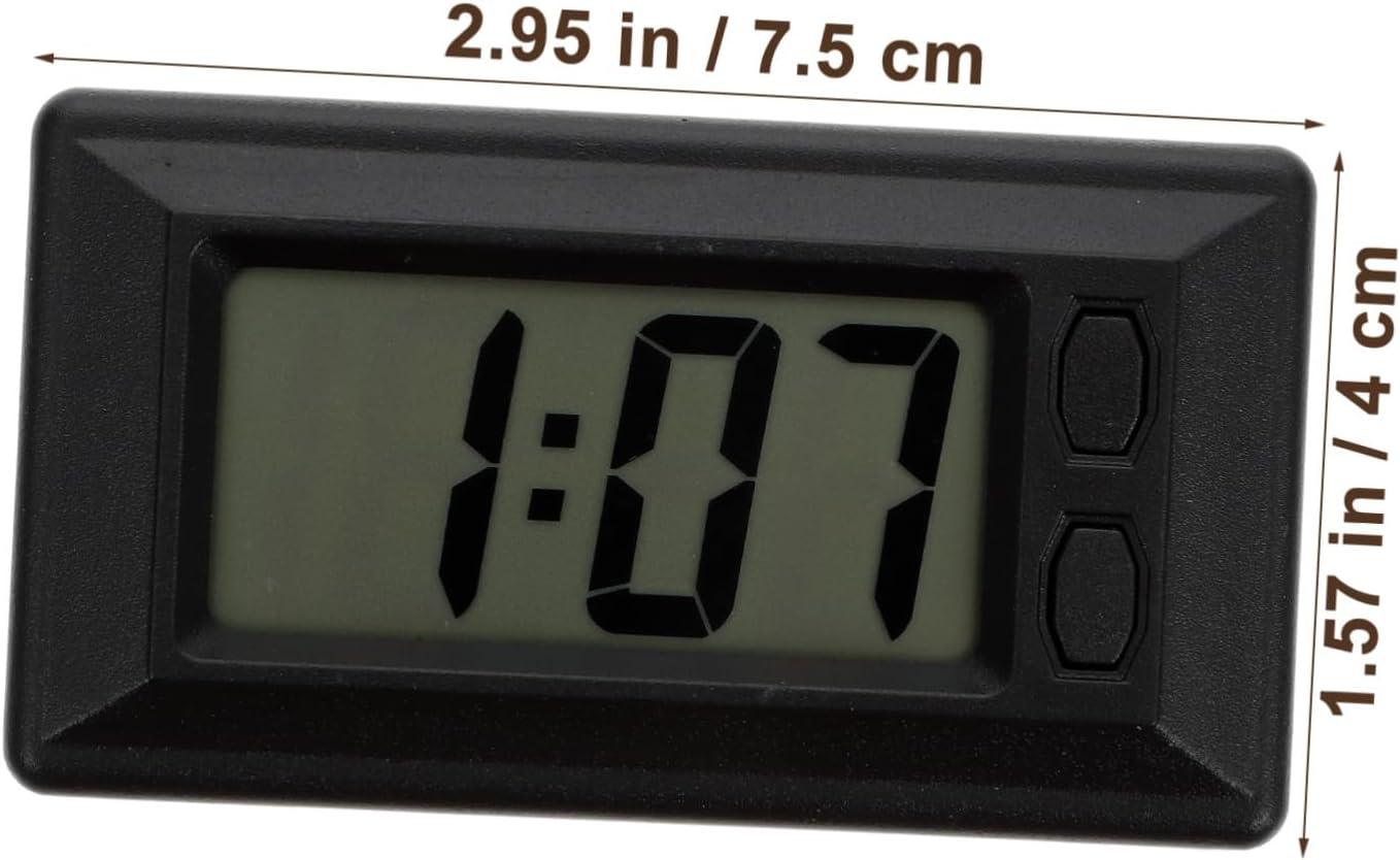 Gatuida Car Electronic Clock 3D Clock Self Adhesive Digital Clock Travel Alarm Clock Digital Clocks Clock Projector Ultra Thin Digital Clock Digital Calendar Magnetic Clock Black Plastic image number 2