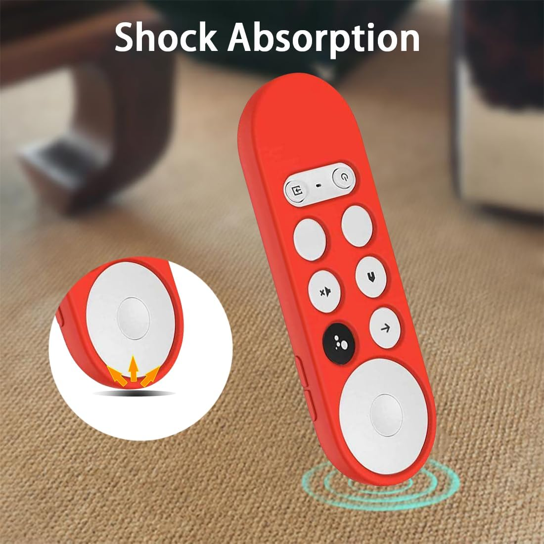 USTIYA Case for Google TV Chromecast 2020 Remote Control Case Smart Shockproof Cover Accessories (Red) image number 5