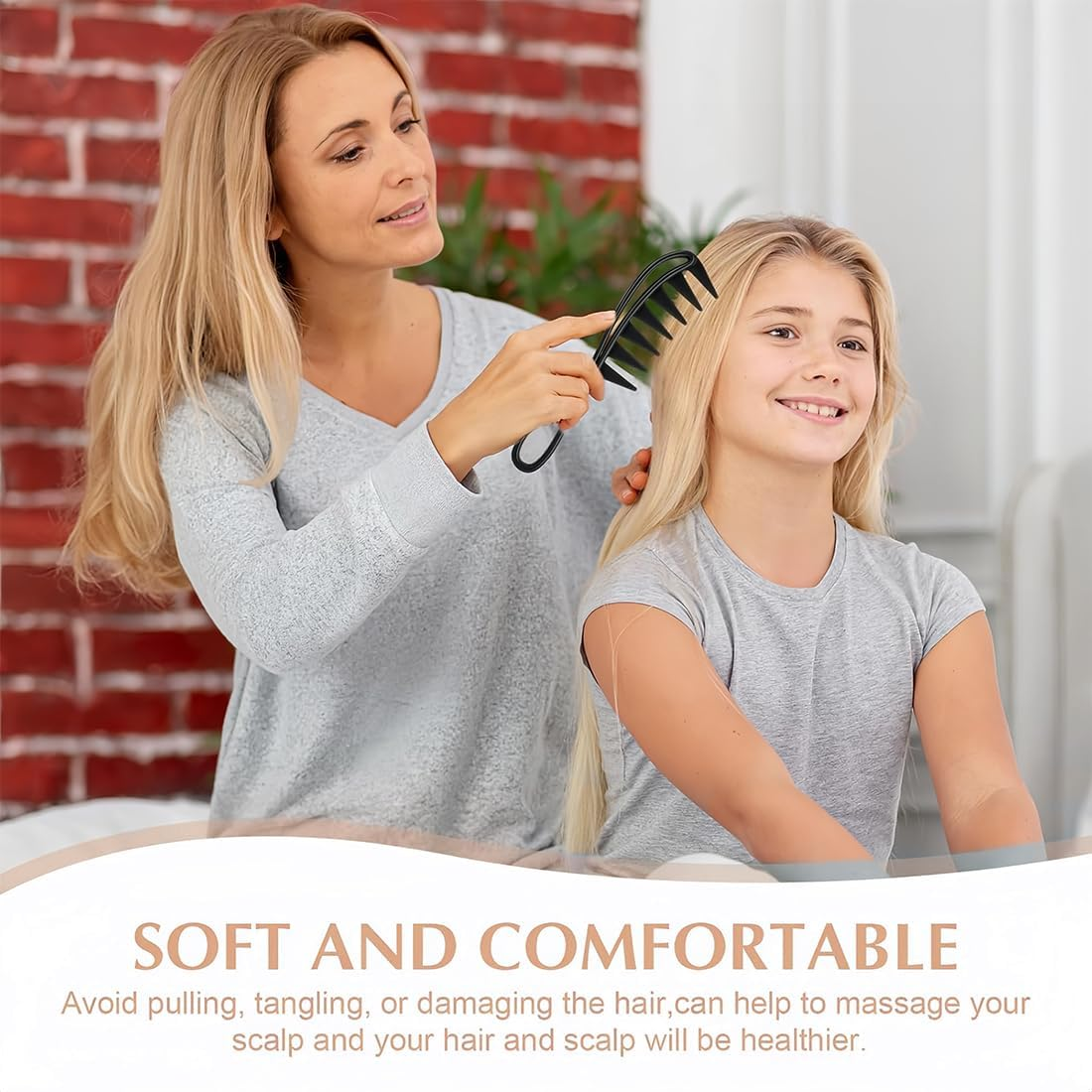 3 X Professional Hairdressing Comb, Wide Comb, Double Sided Wide Coarse Tooth Comb, Antistatic Retro Wide Tooth Comb Hair Comb Styling Hair Combs for Curly Wet Long Hair