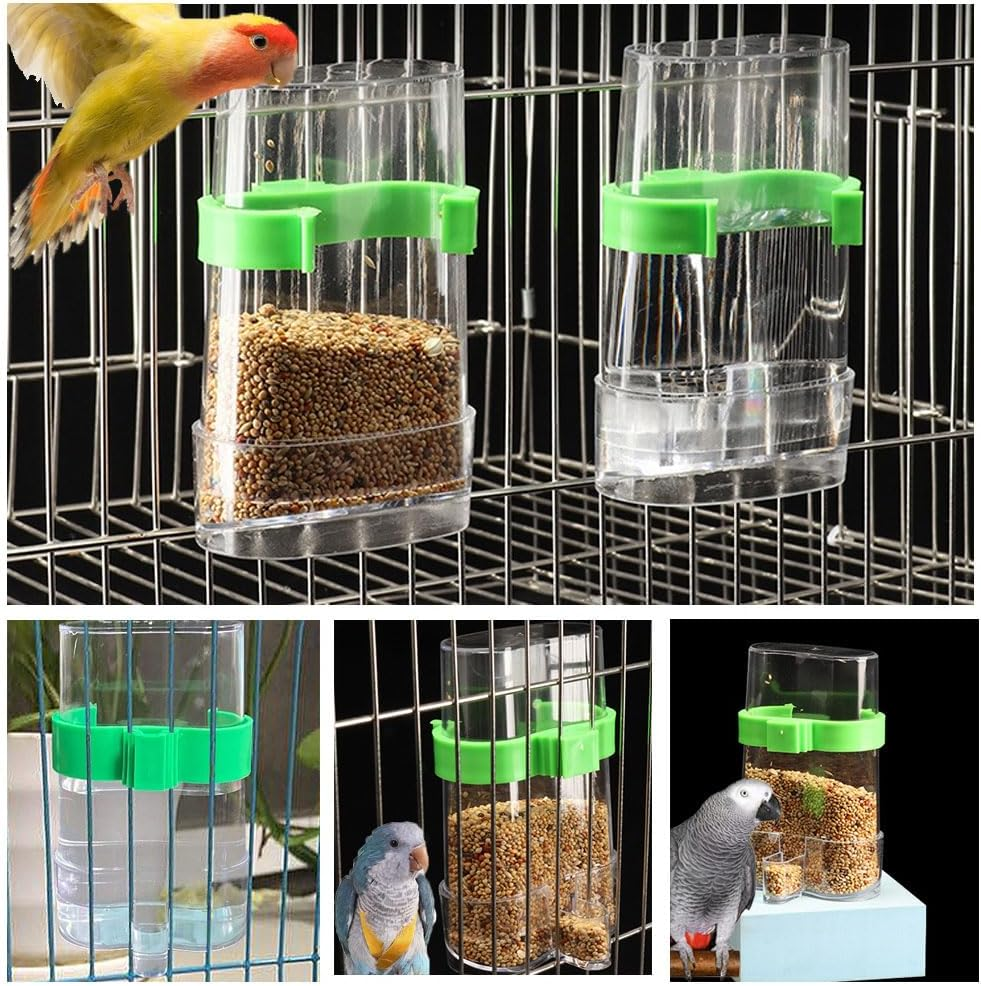 Esforzarse 2 Pcs Automatic Bird Water Dispenser, Automatic Feeder, Bird Food Feeder for Cage, Parakeet Cage Accessories for Parakeet Budgies Cockatiel Lovebird Small Birds Canary Finch image number 1
