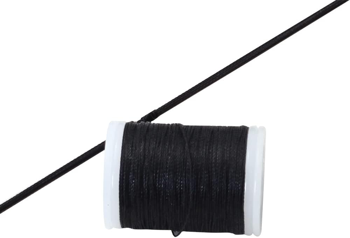 SOPOGER Archery Bow String Serving Thread 131 Yard Bow Serving String Material Durable Nylon Peep Sight Nock Bowstring Thread for Compound/Recurve Bow (White-Black) - Black image number 3