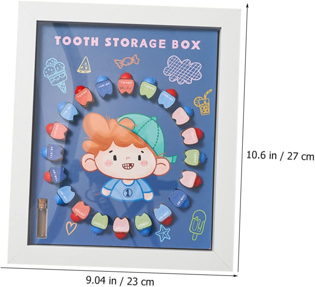 Baby Tooth Saver Collection Box Keepsake Holder Photo Frame Kids Deciduous Teeth Storage Case White Frame Suitable for Boys and Girls image number 4