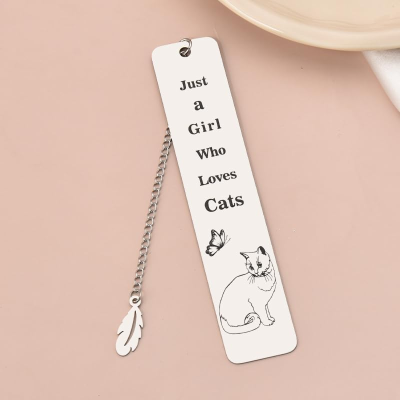 Cat Bookmarks for Book Lovers Women Birthday Gifts for Cat and Book Lover Gifts for Teen Girls Cat Book Markers for Reading Accessories Cat Gifts for Teenage Girls Reader Wedding Gifts for Cat Lover