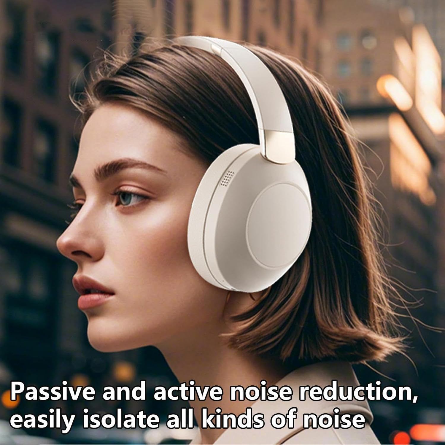 Ancsttu Wireless over Ear Headphones | High-Fidelity Headset - Headphones over Ear Wireless Stereo Noise Cancelling Foldable Headset for Home Cellphone PC image number 4