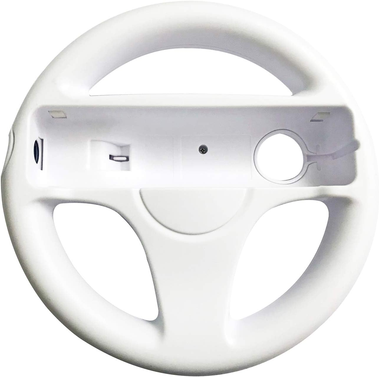 Jadebones 2 Pack Racing Steering Wheel with Wrist Strap for Wii and Wii U Remote Controller (Black+White) image number 5