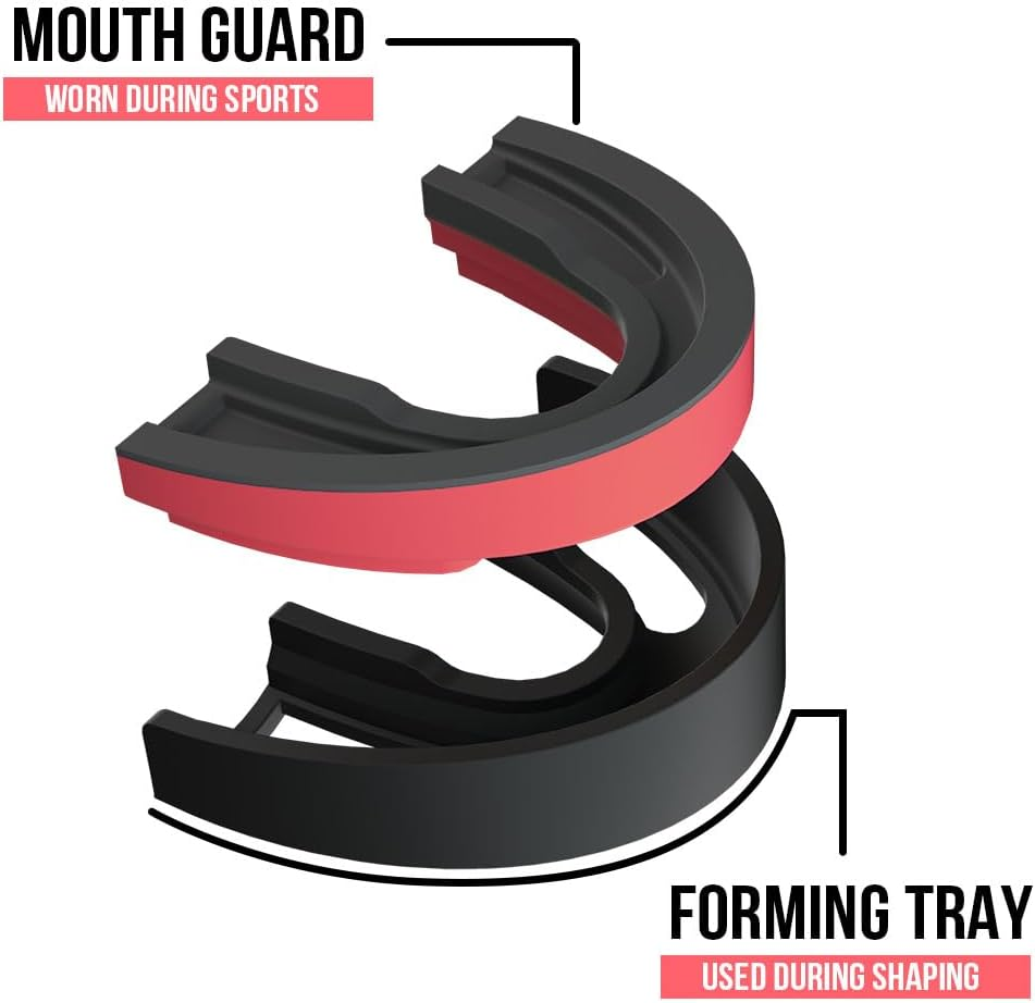 HUGEOAKS SG-III Sport Mouth Guard, Multi-Layer Composite Material, Maximum Angular Protection, Extreme Strength, for Football, Boxing, Basketball, MMA, Hockey and Other Sports (White-Yellow-Black) - Black-Green-Black image number 6