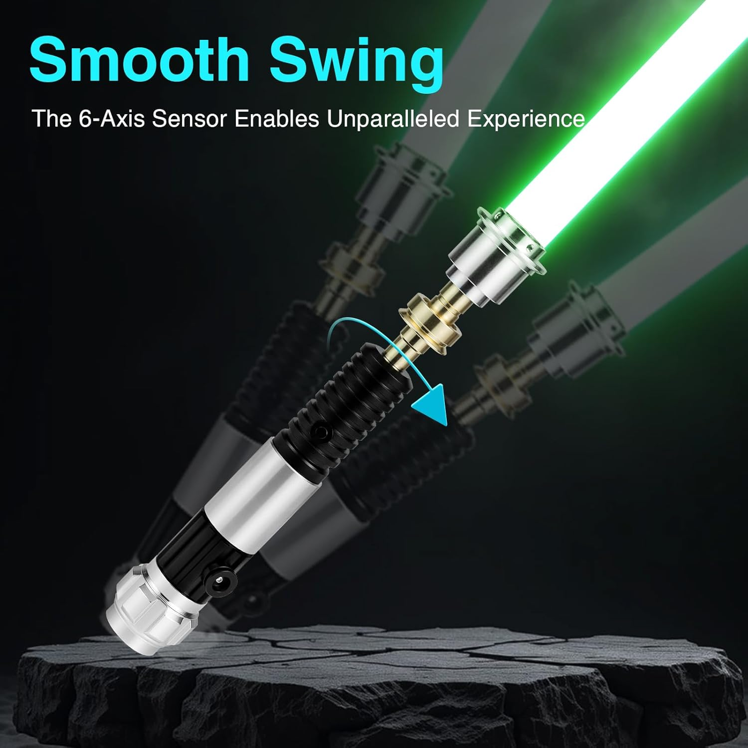 G4E Lightsaber with Bluetooth App, Smooth Swing, 16 Sound Fonts, Infinite RGB Colour Change, Motion Control. Upgraded RGB V3.0. Light Saber for Adults and Cosplay. (Obi RGB (Duelling)) image number 1