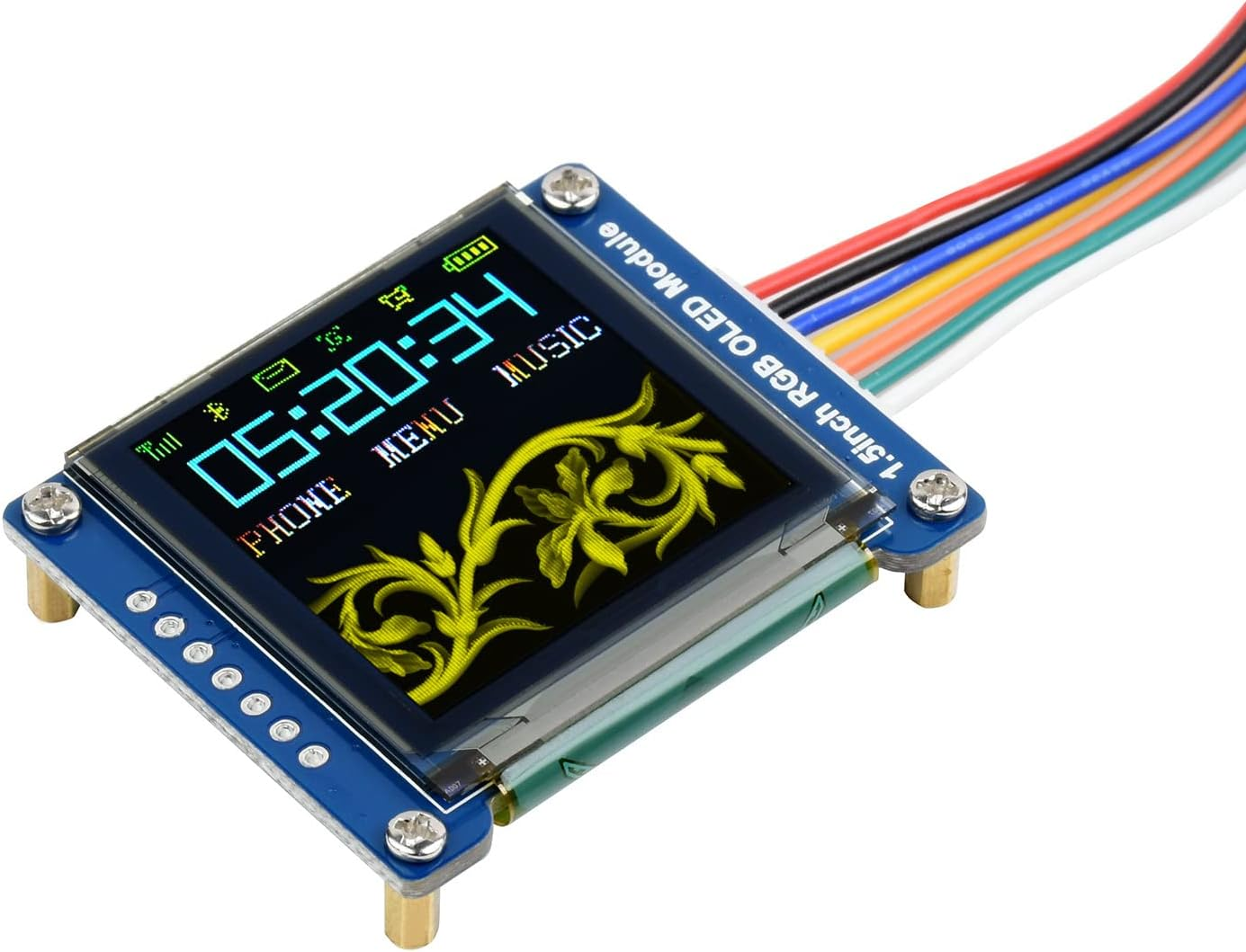 Waveshare 1.5 Inch RGB OLED Display Module 128X128 Pixels 16-Bit High Color 65K Colors Display with Embedded Controller SPI Interface image number 4