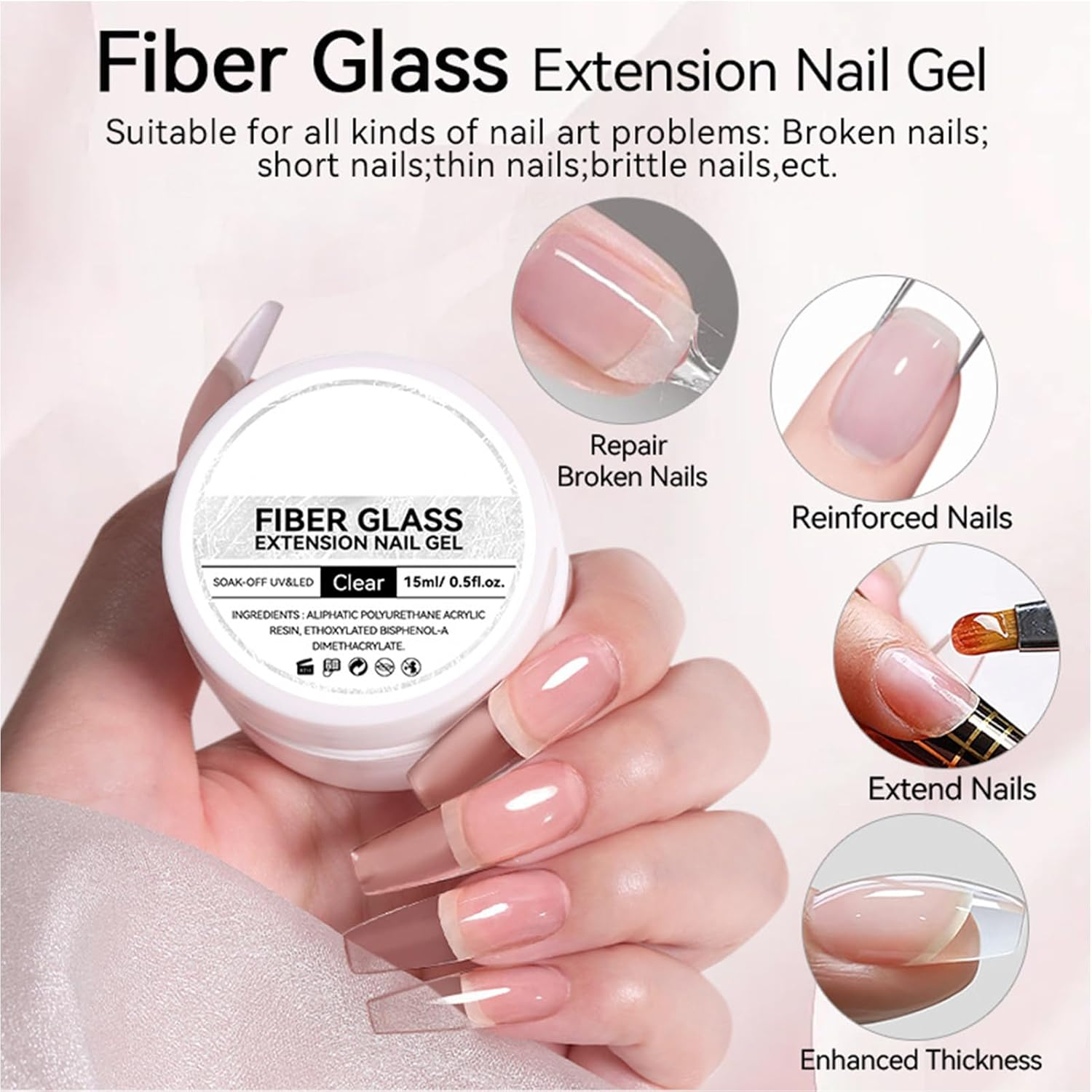 Lmyit Broken Nail Repair | Instant Cracked Nail Repair Gel,Strengthening Protective Long Lasting 15Ml Thickener for Home Adults Maintenance Women Beauty Travel Manicure Restore Protection Girls