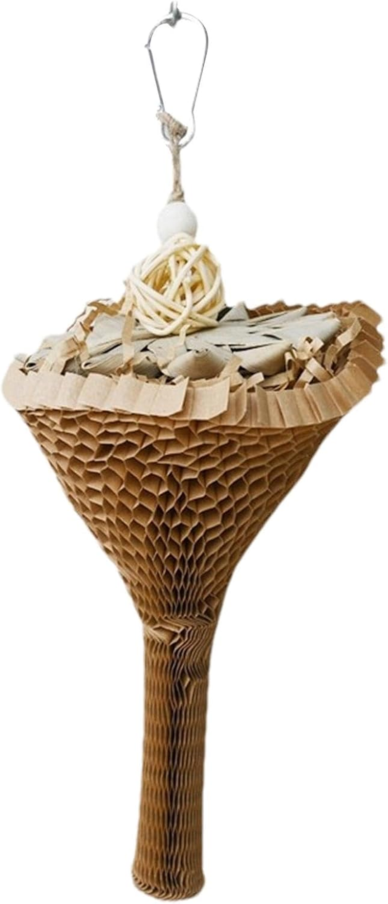 Shredding Toys for Birds,Cone Design Natural Bird Foraging Chew Toys - Parrot Toys, Bird Parrot Toy with Hook, Chewable Parrot Toys, Cage Accessories for Rope Bungee Bird Toy image number 1
