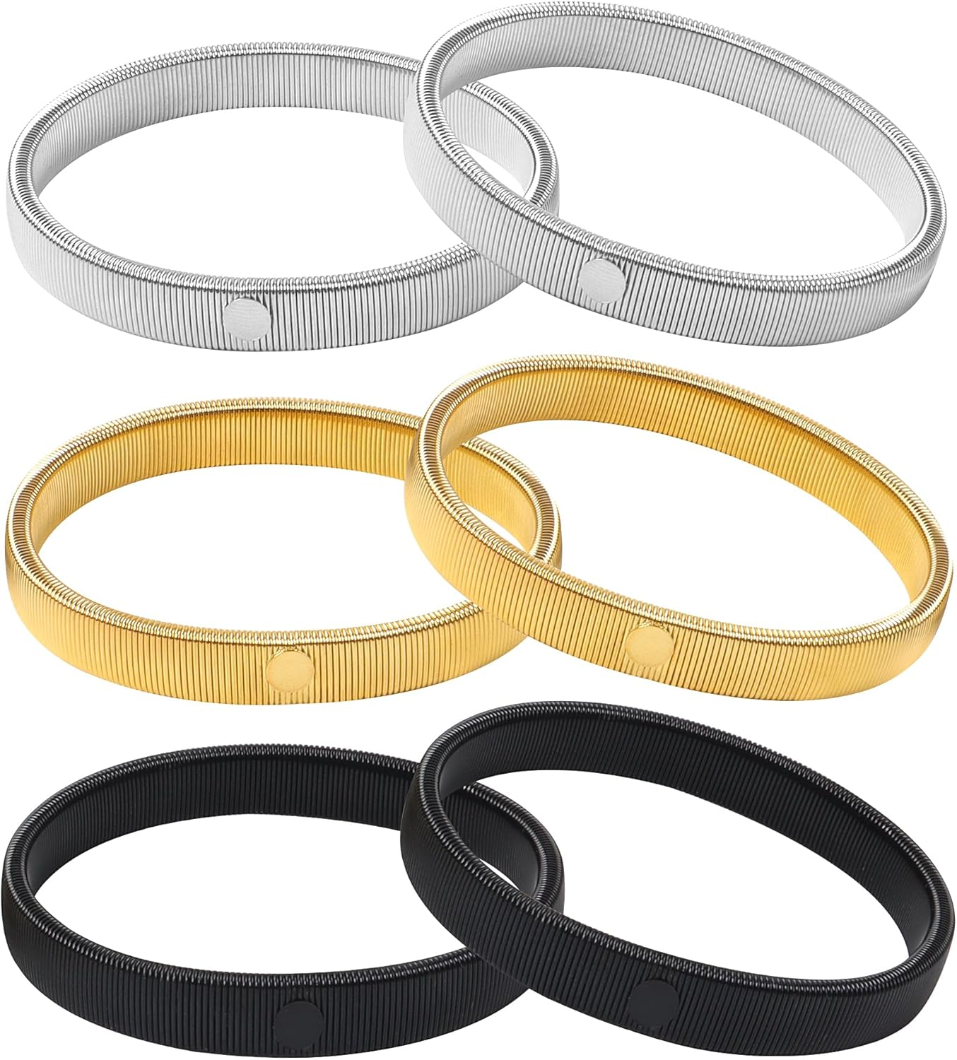 JUNART 6Pcs Anti-Slip Shirt Sleeve Holder, Elastic Wire Metal Arm Band for Fixing Long Sleeves, Suitable for Formal, Casual and Outdoor Activities