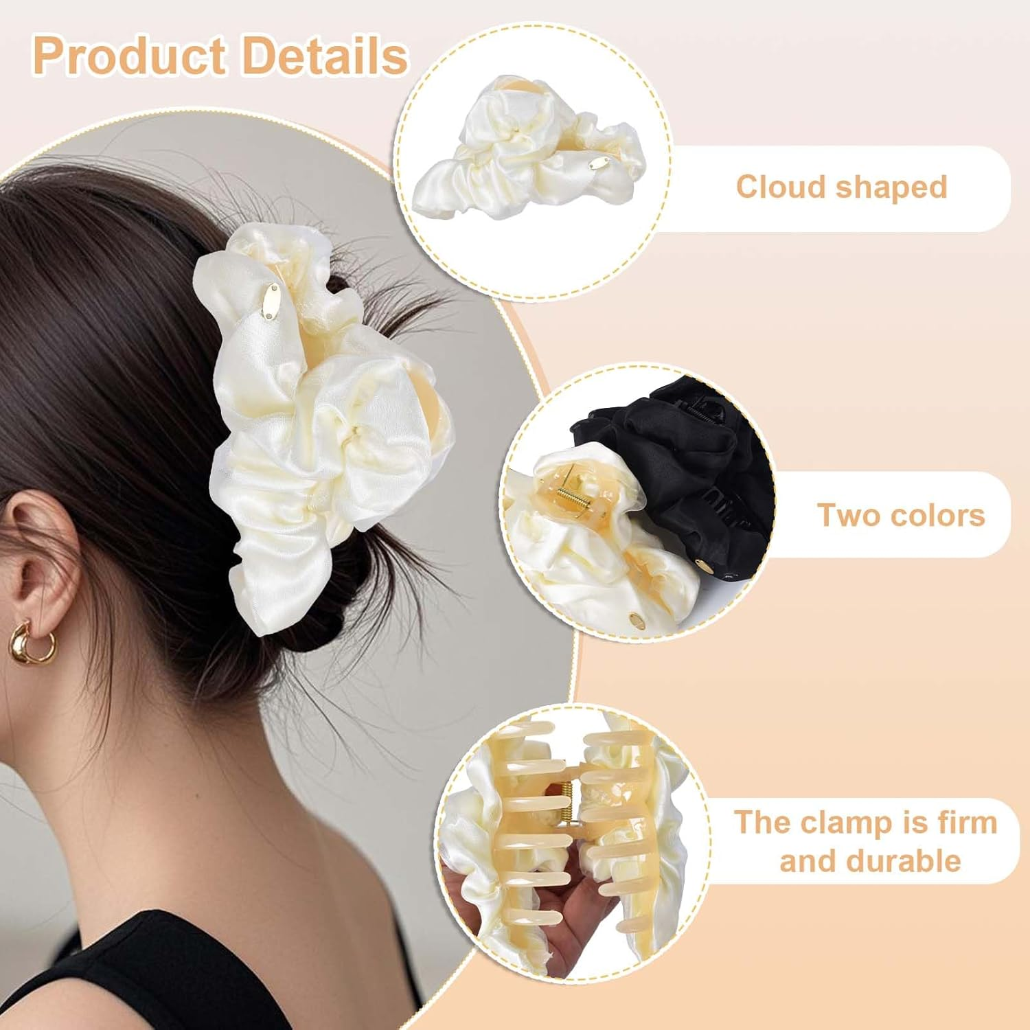 Claw Clip for Long Hair, Cloud Hair Clips with Strong Hold, Non-Slip Hair Clips, Fashionable Hair Clips for Women, Hollow Cloud Hair Clip for Women and Girls