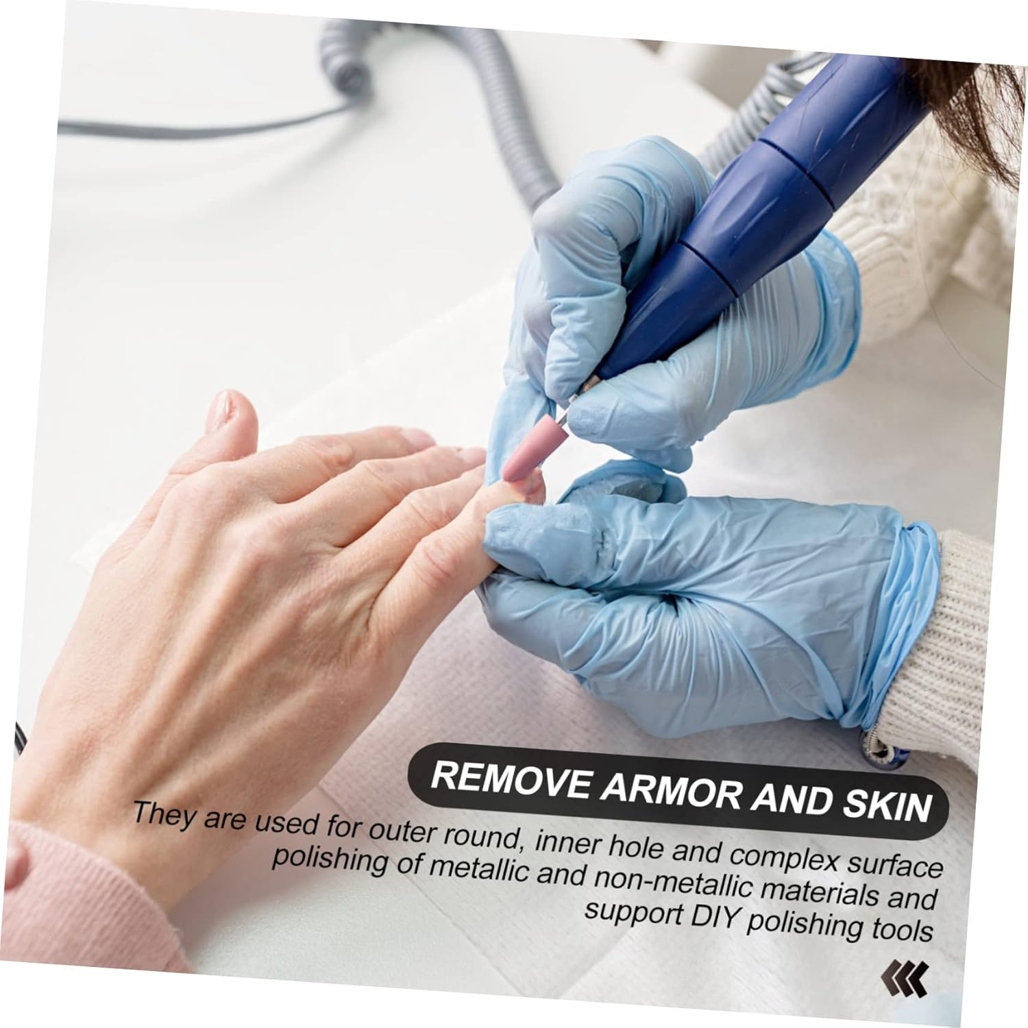 SOESFOUFU Nail Sanding Caps Set Pcs Manicure Sand Cap Nail Polishing Tools Wear and Break Resistant Portable Design image number 2