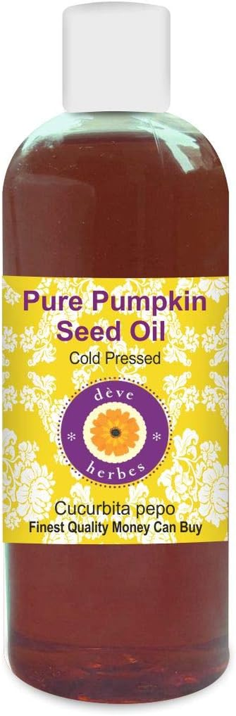 Deve Herbes Pure Pumpkin Seed Oil (Cucurbita Pepo) 100% Natural Therapeutic Grade Cold Pressed 15Ml (0.50 Oz)