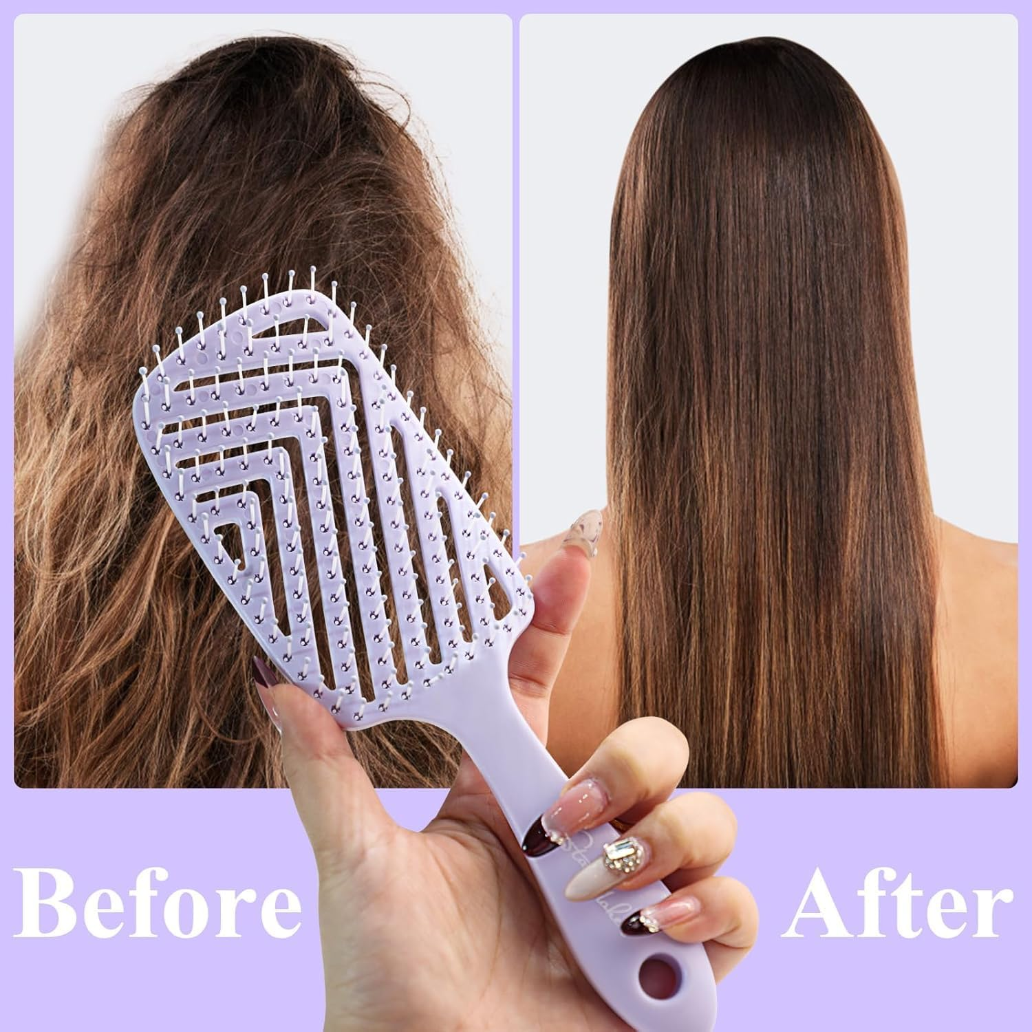 Start Makers Detangle Hair Brush for Women Men Kids, Reduces Pull Detangling Brush for Curly, Straight, Vented Detangle Hairbrush for Wet Dry Hair image number 2
