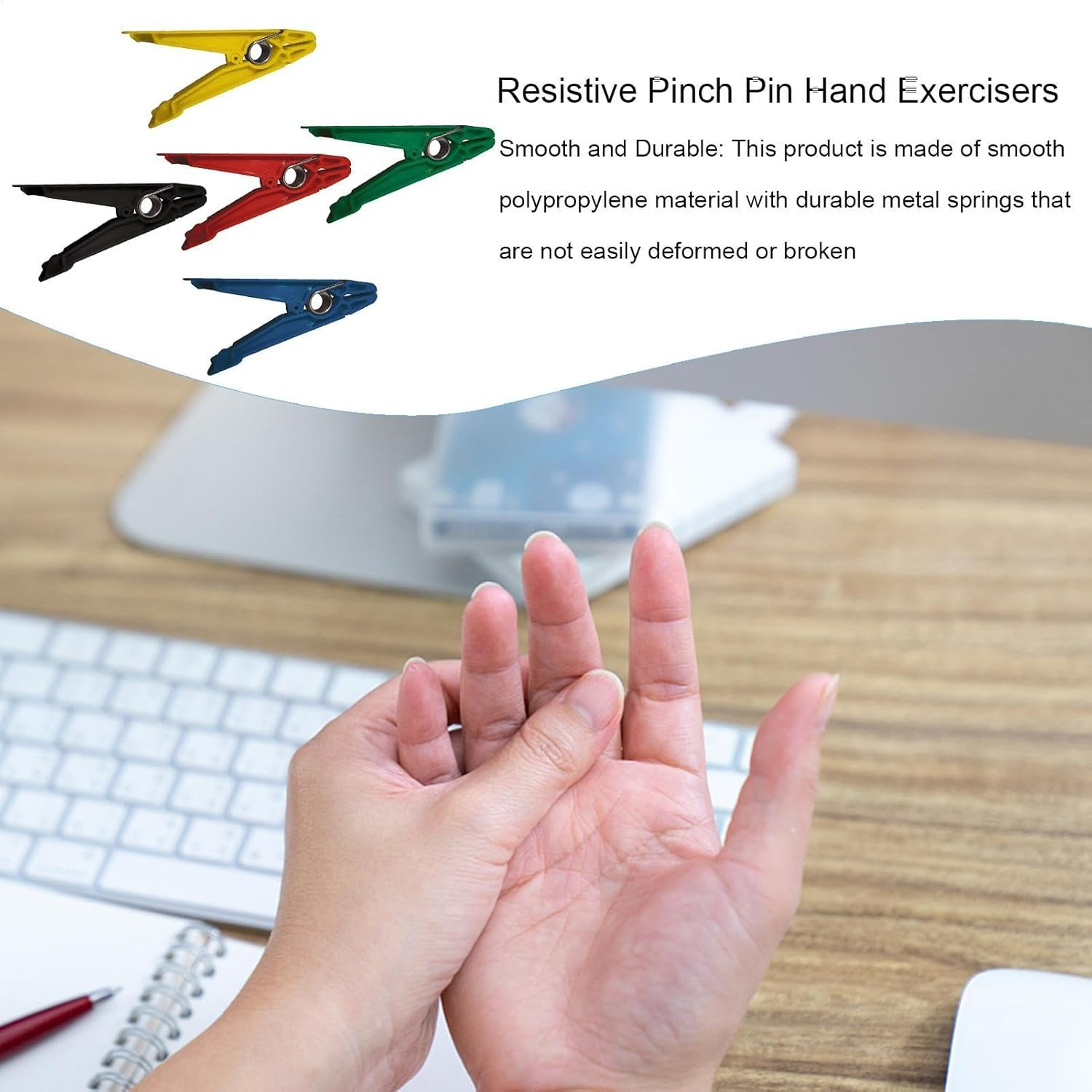 Pinch Grip Exerciser - Resistance Pinch Clip, Finger Strength Training Device | Finger Workout for Adults and Kids, Grip Strengthening Tool, Physical Exercise, Hand Fitness Accessories image number 4