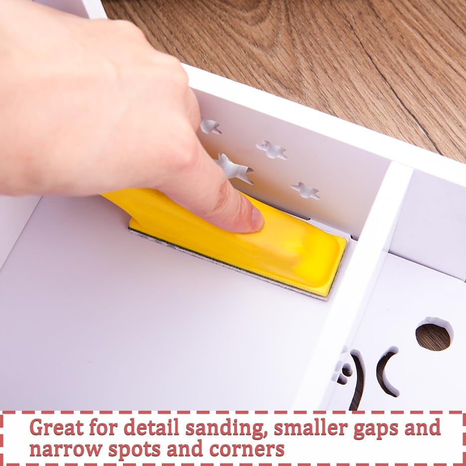 LEONTOOL 100Pcs Micro Detail Sander Paper Kit 3.5X1.2 Inch Hook and Loop Sandpaper Strips 120 Grit, Micro Finishing Sander Paper Detail Sander Refills for DIY Crafts Wood Tight Narrow Spaces Polishing image number 3