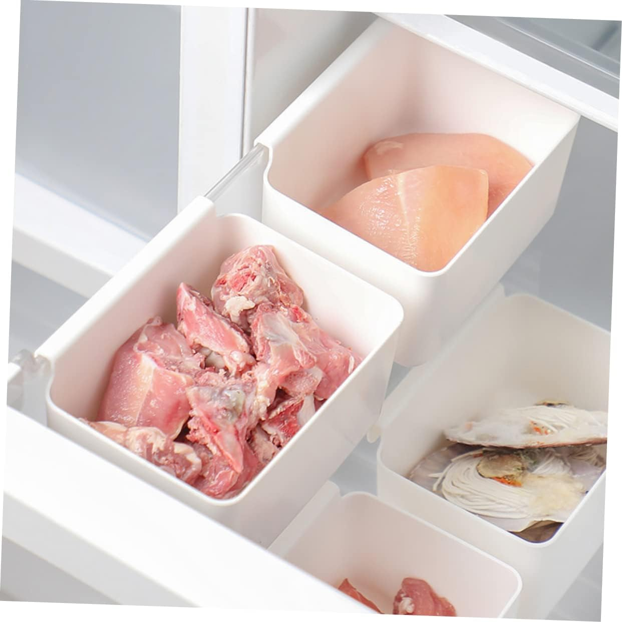 LIFKICH Fridge Side Door Organizer Storage Box Kitchen Cabinet Hanging Freezer Organizer Small Refrigerator Storage Container for Kitchen Food Supplies