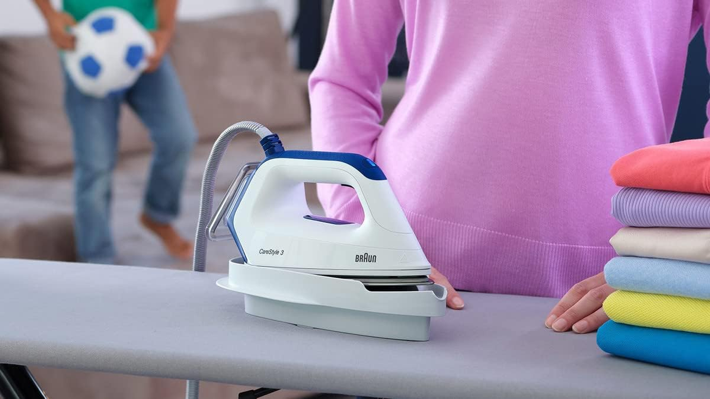 Braun Household Carestyle 3 Pro Steam Generator Iron IS3157BL, with Freeglide 3D Technology, Smart Icaremode for Ironable Fabrics, Vertical Steaming, anti Drip, 2L Detachable Water Tank, 2400W, Blue image number 5