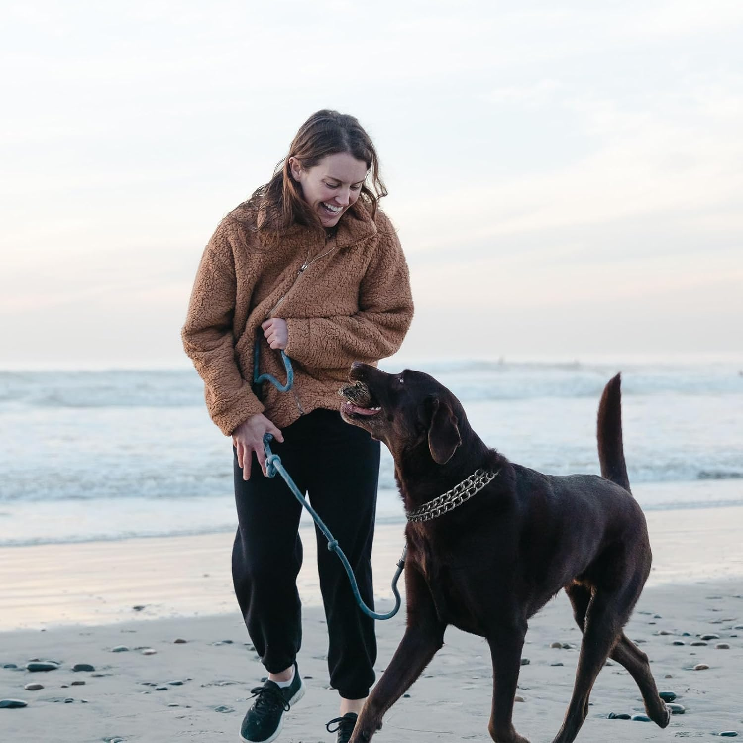 LOS ANDES Dog Chain Collar Metal Martingale Collar No Pull Dog Collar anti Chew Training Collar Chrome Plated Double Link Dog Collar for Small Dogs(Suitable for Neck:30-37Cm) image number 4